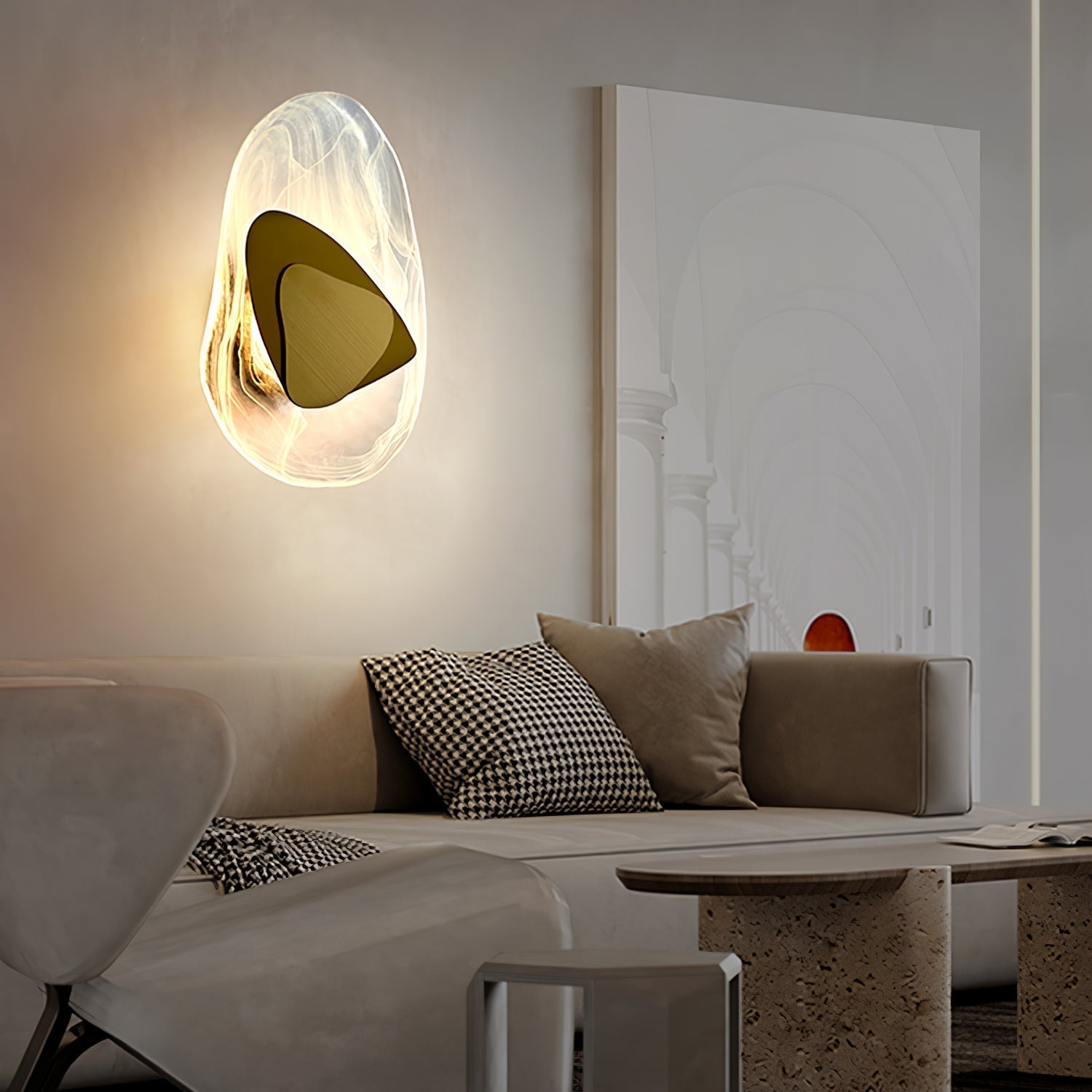 Gana Premium Nordic Art Glass Wall Lamp-Neutral Decor