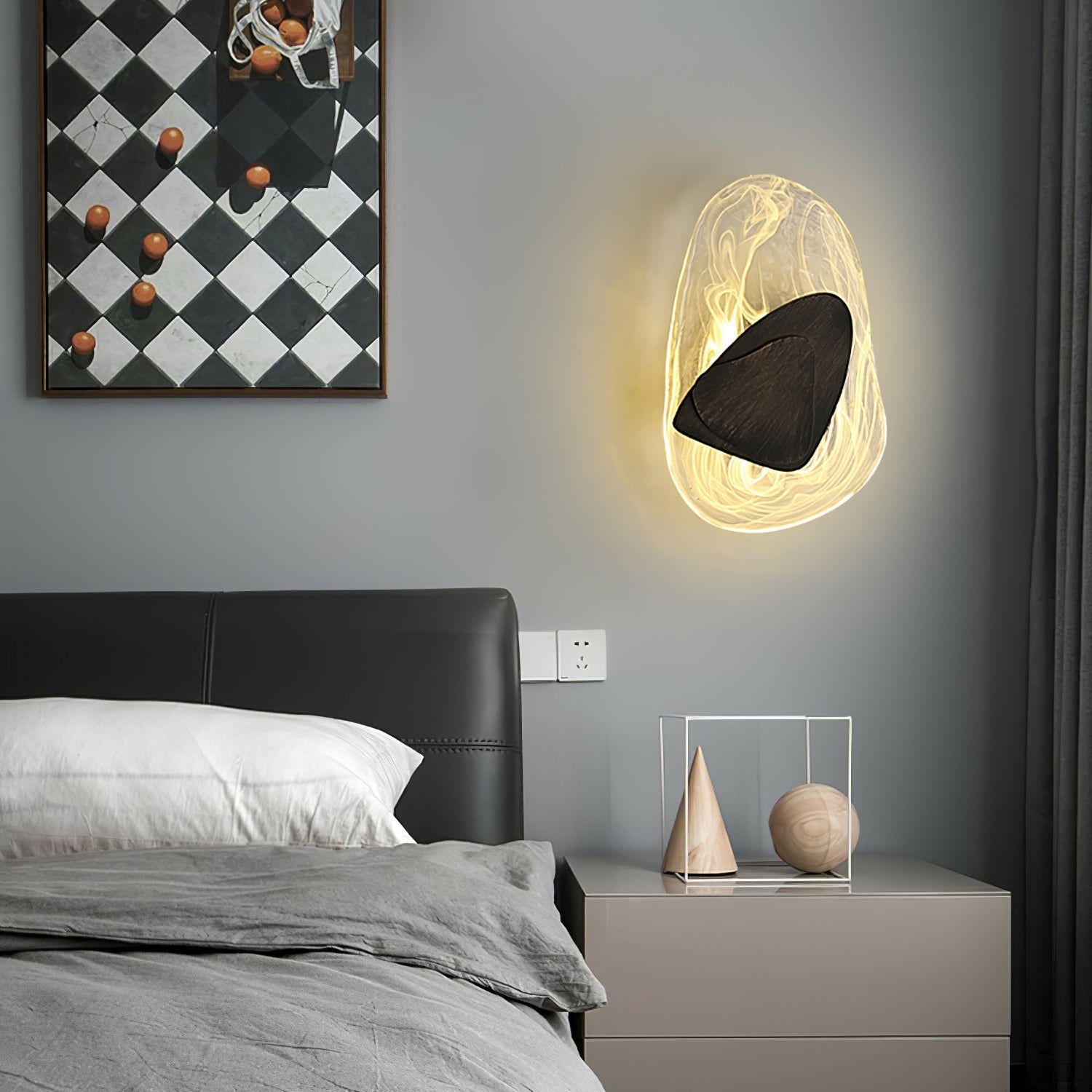 Gana Premium Nordic Art Glass Wall Lamp-Neutral Decor