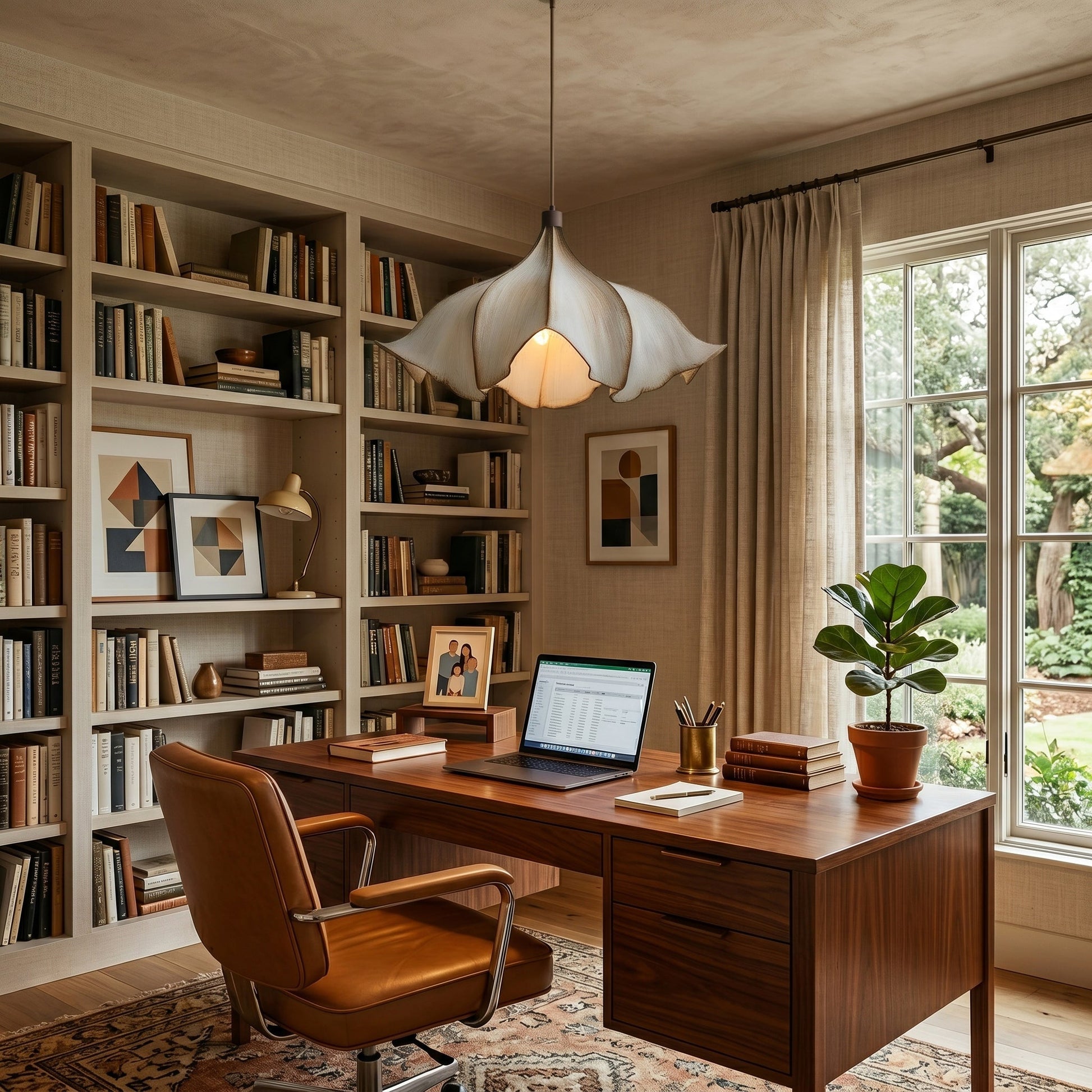 Viscontea Pendant Light against a dark background to highlight its form.