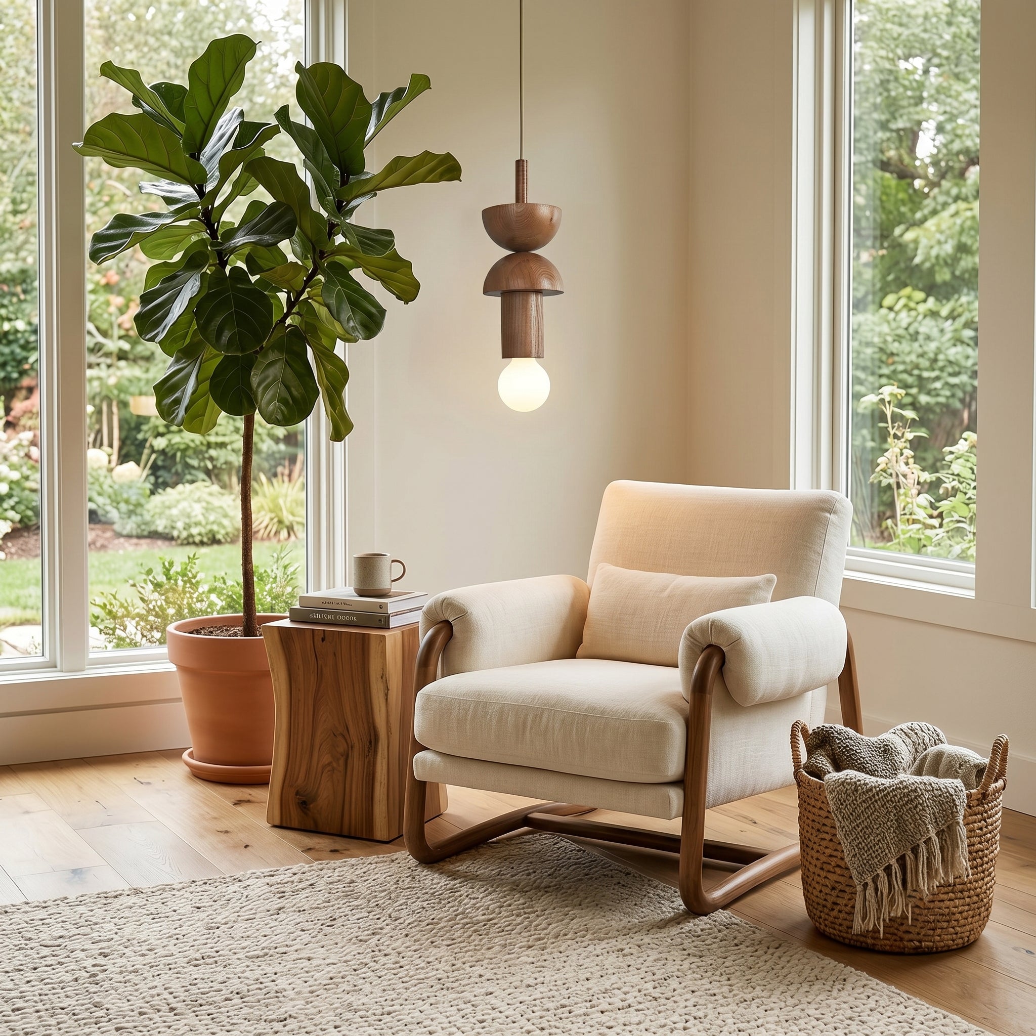 Model B of the Vanya Geometric Pendant Light showcasing its wider form.