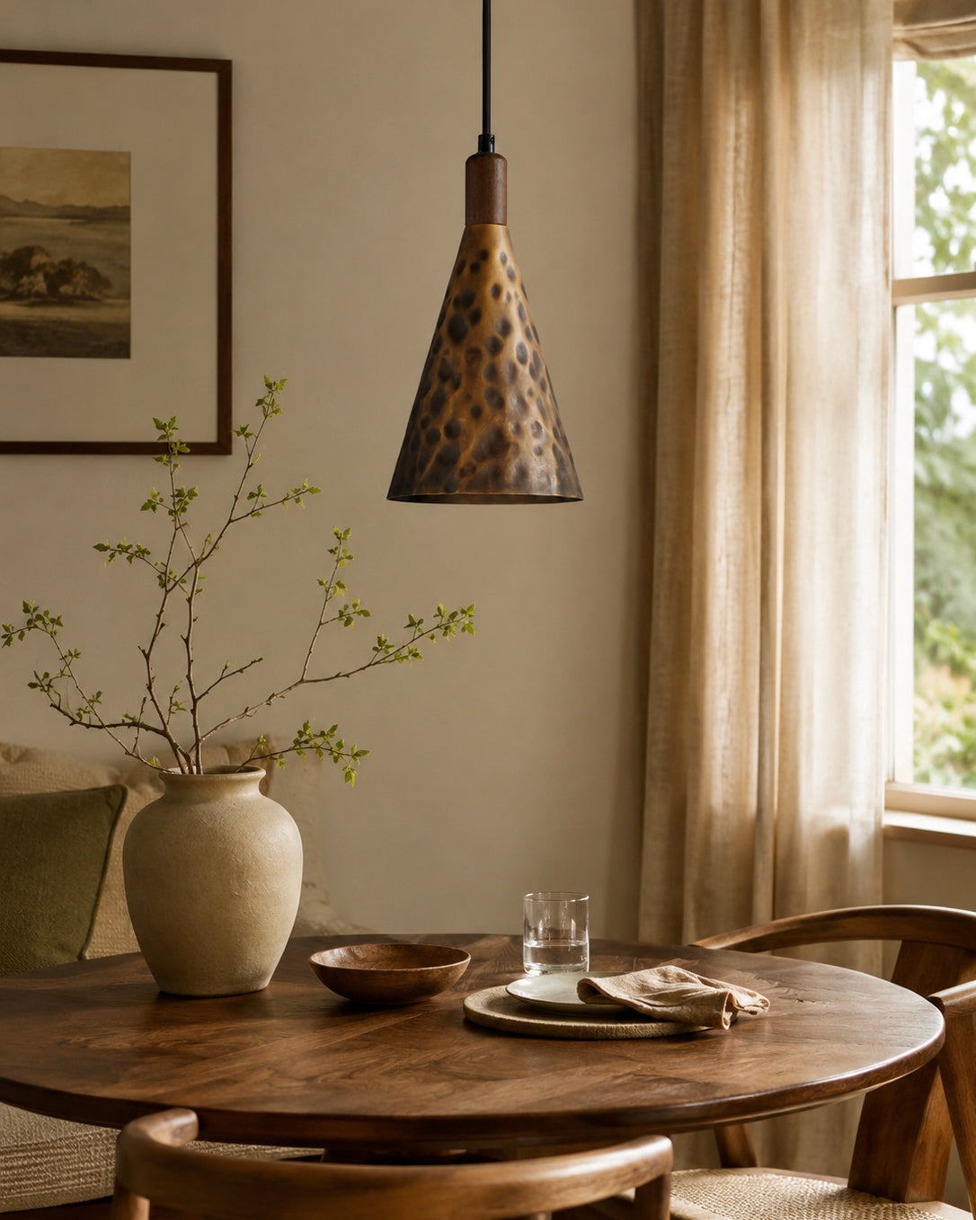 Model B of the Boyd Pendant Lamp, with a wide bell-shaped shade.
