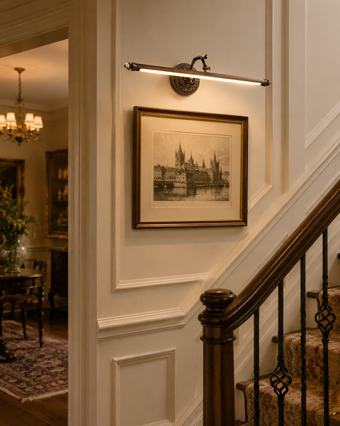 The Ellesmere wall sconce shown in the 'Brass' finish.