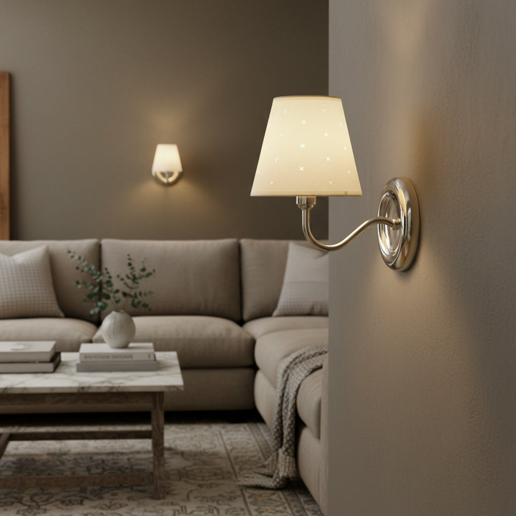 The light pattern cast on a wall from the starburst perforations.