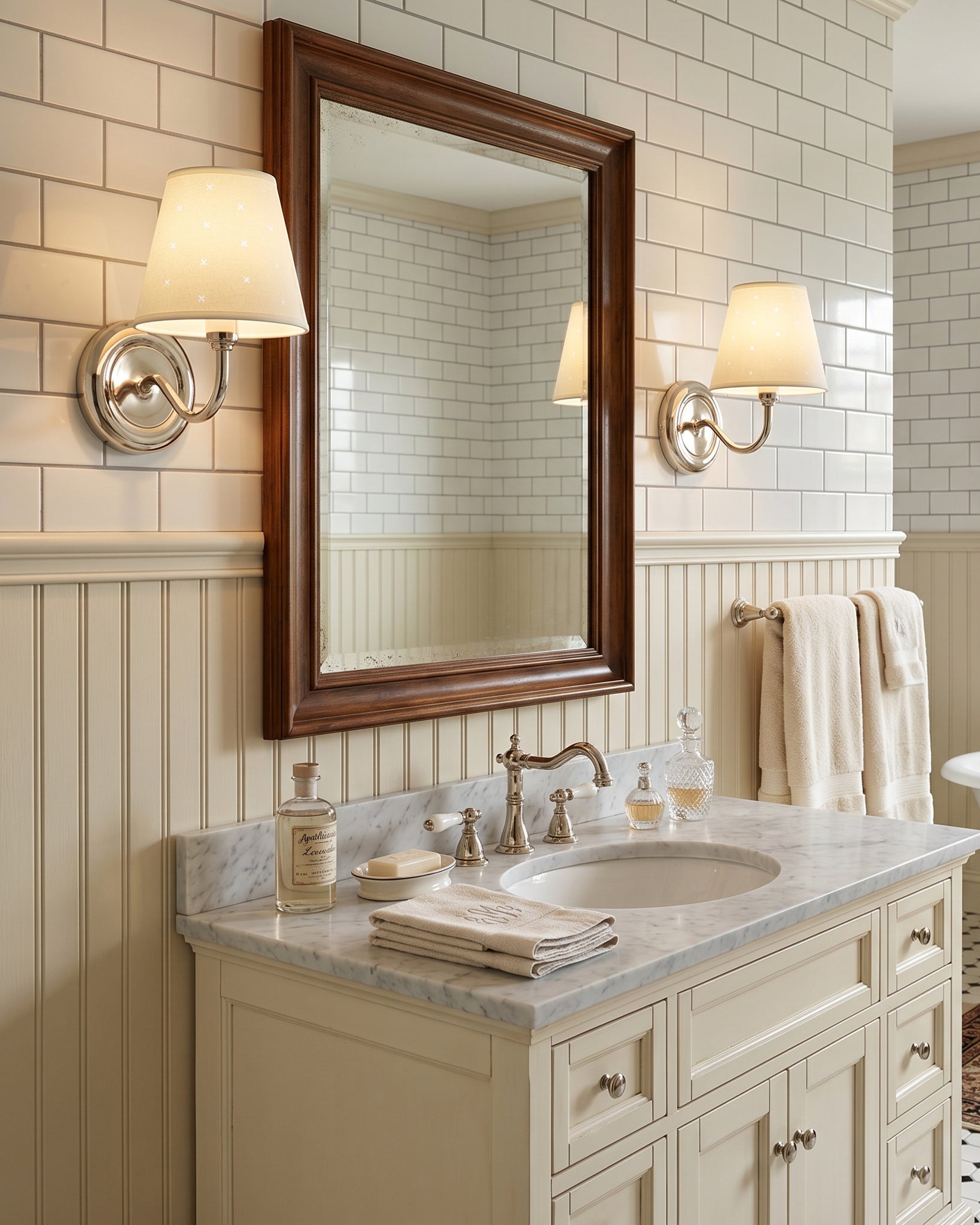 Lifestyle image of the Caleb sconce in a stylishly decorated living area.