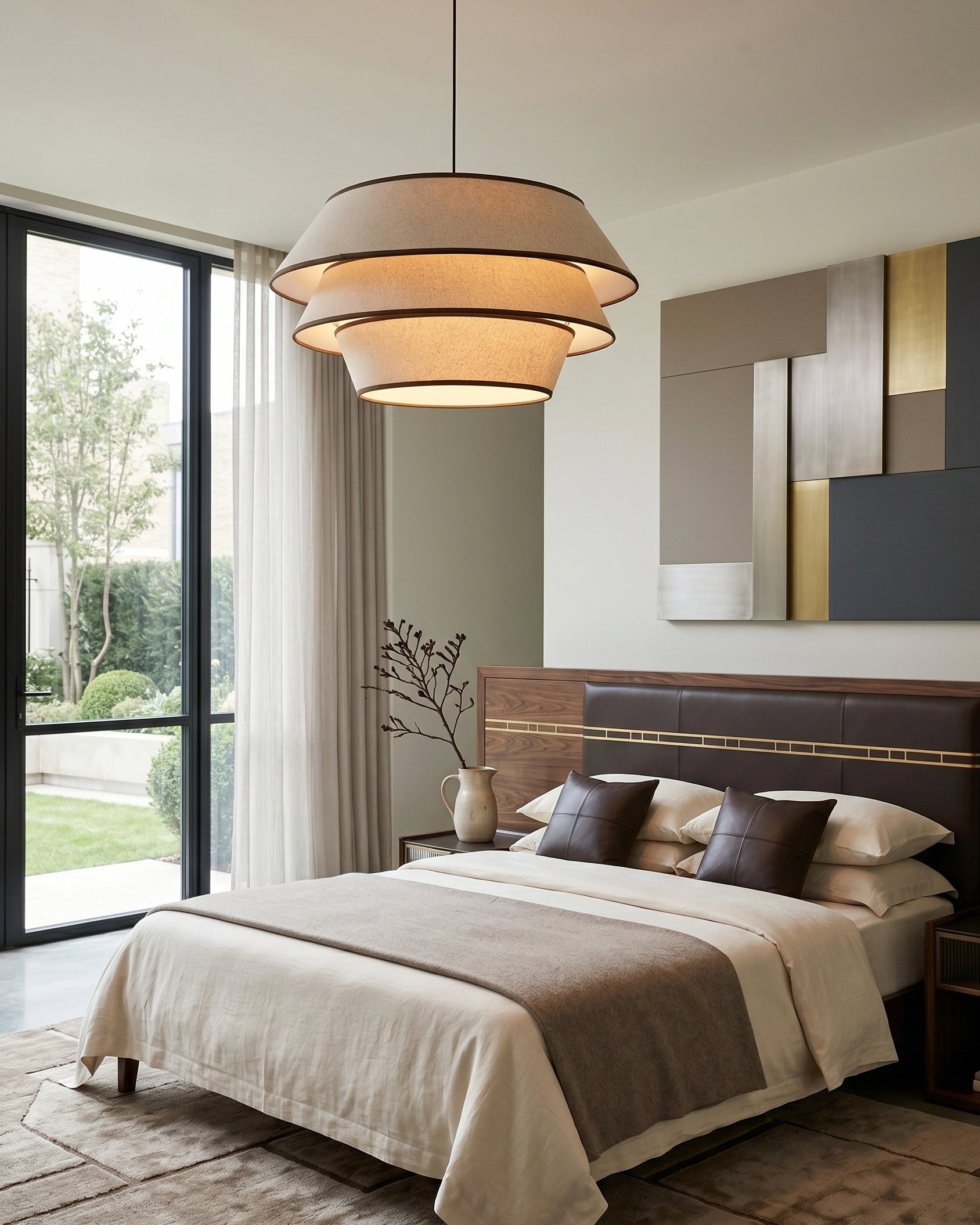 The largest size of the Auden Pendant Light, making a statement in a high-ceiling room.