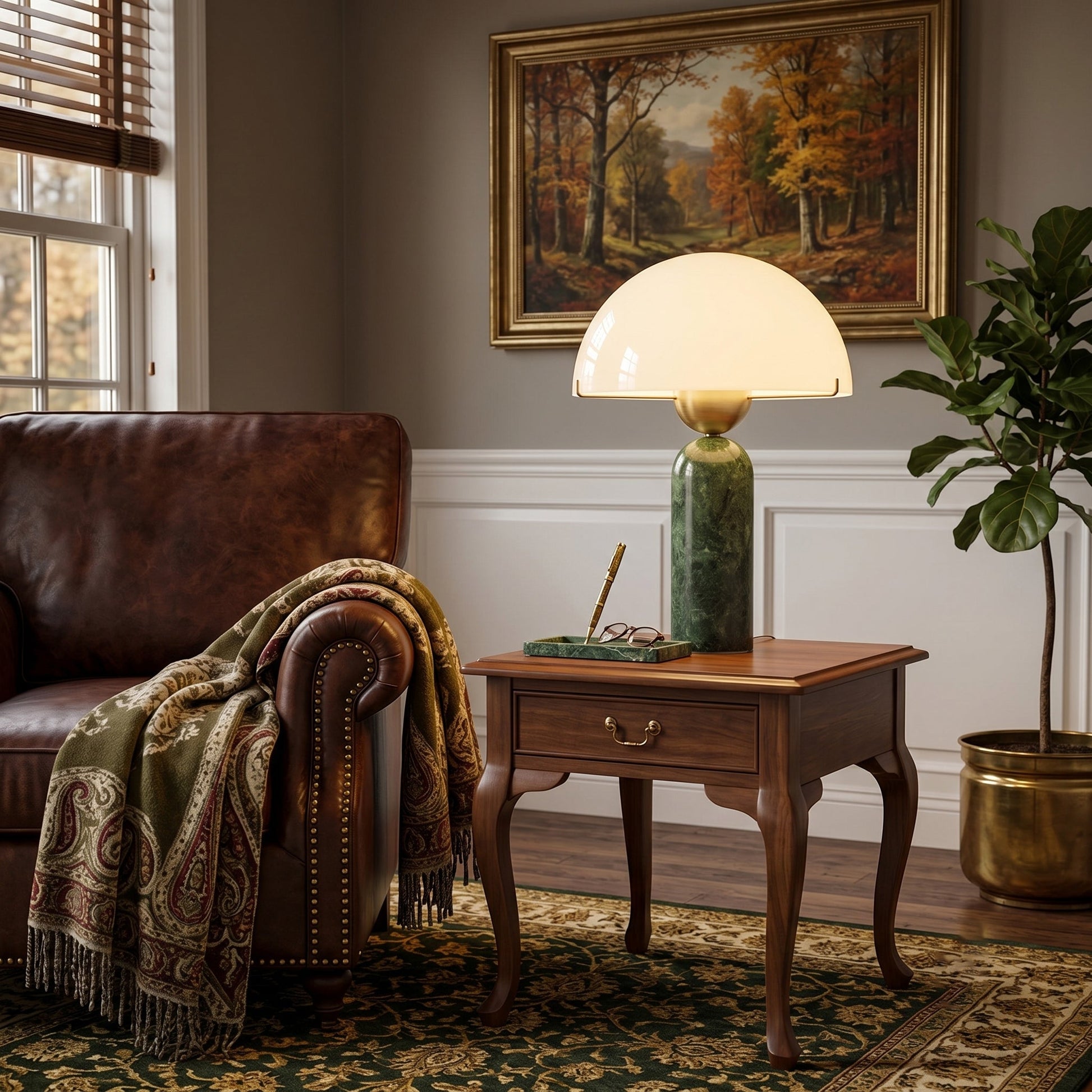 A look at the lamp's integrated LED light source.