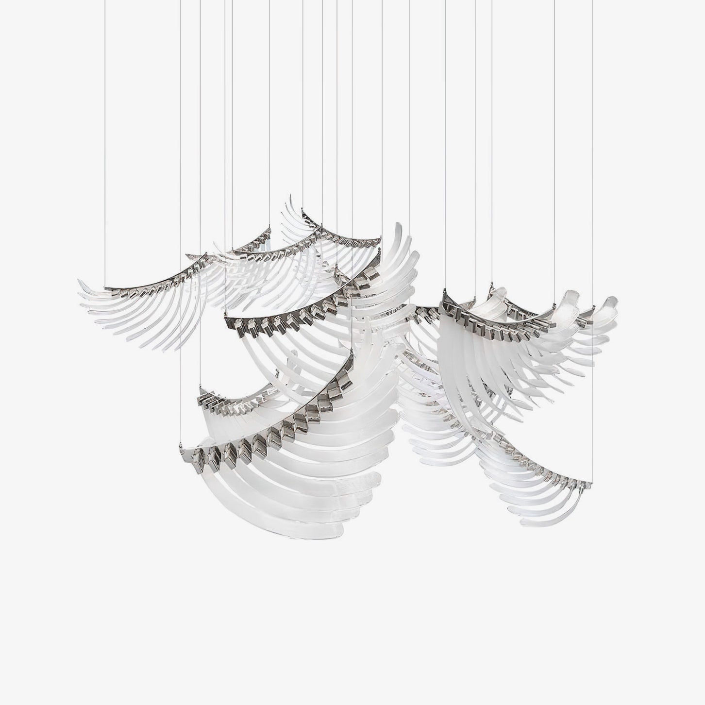 Eurrinia Glass Wing Cluster Chandelier-Neutral Decor