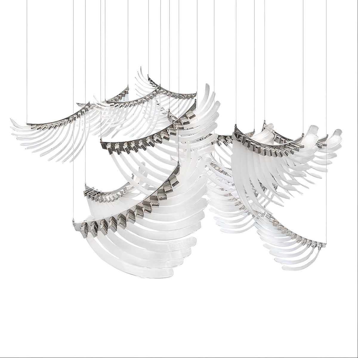 Eurrinia Glass Wing Cluster Chandelier-Neutral Decor