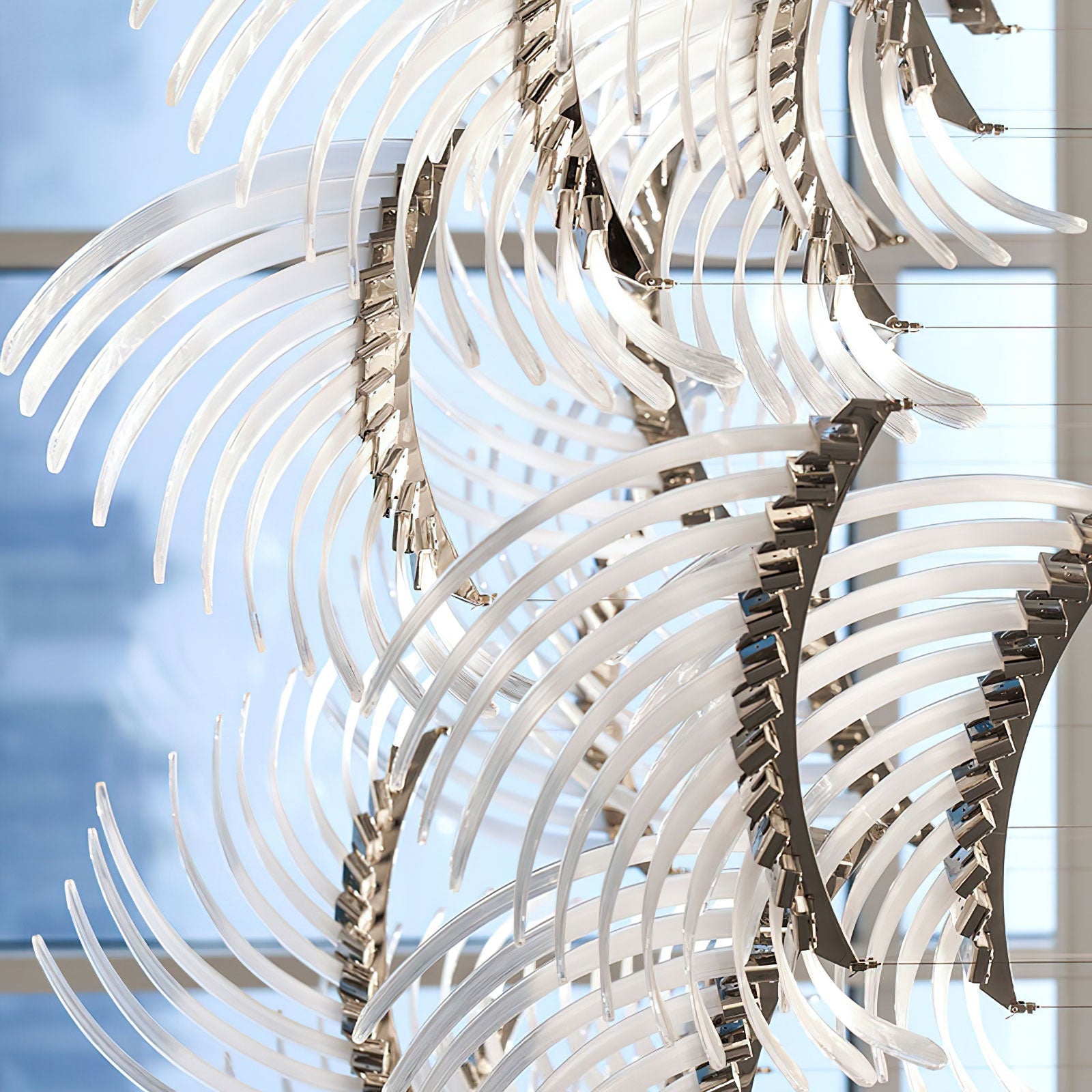 Eurrinia Glass Wing Cluster Chandelier-Neutral Decor