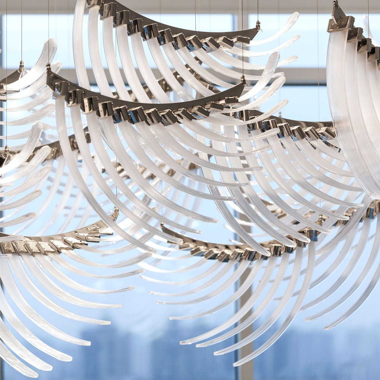Eurrinia Glass Wing Cluster Chandelier-Neutral Decor