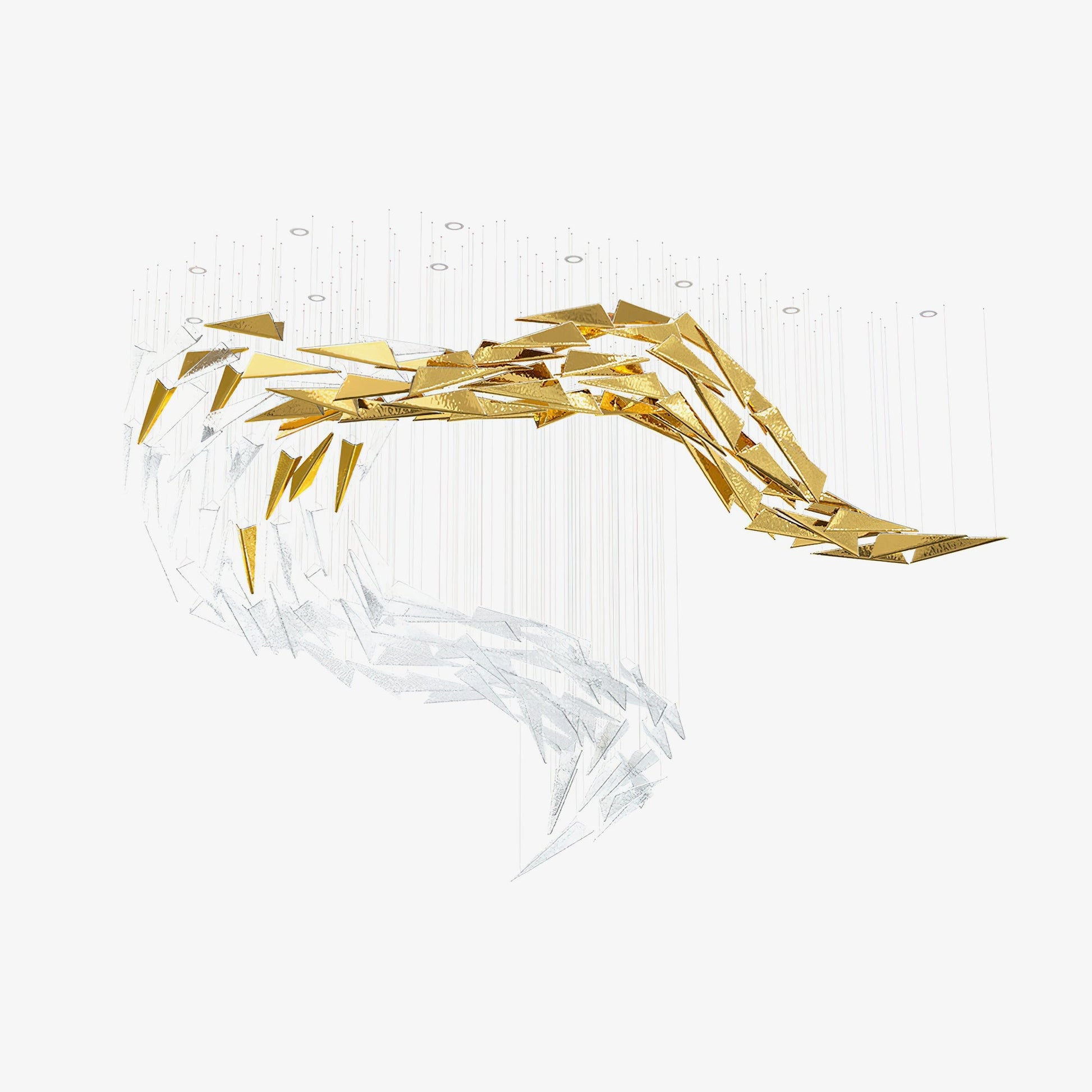 Nyvinia Glass Feather-Shape Chandelier-Neutral Decor