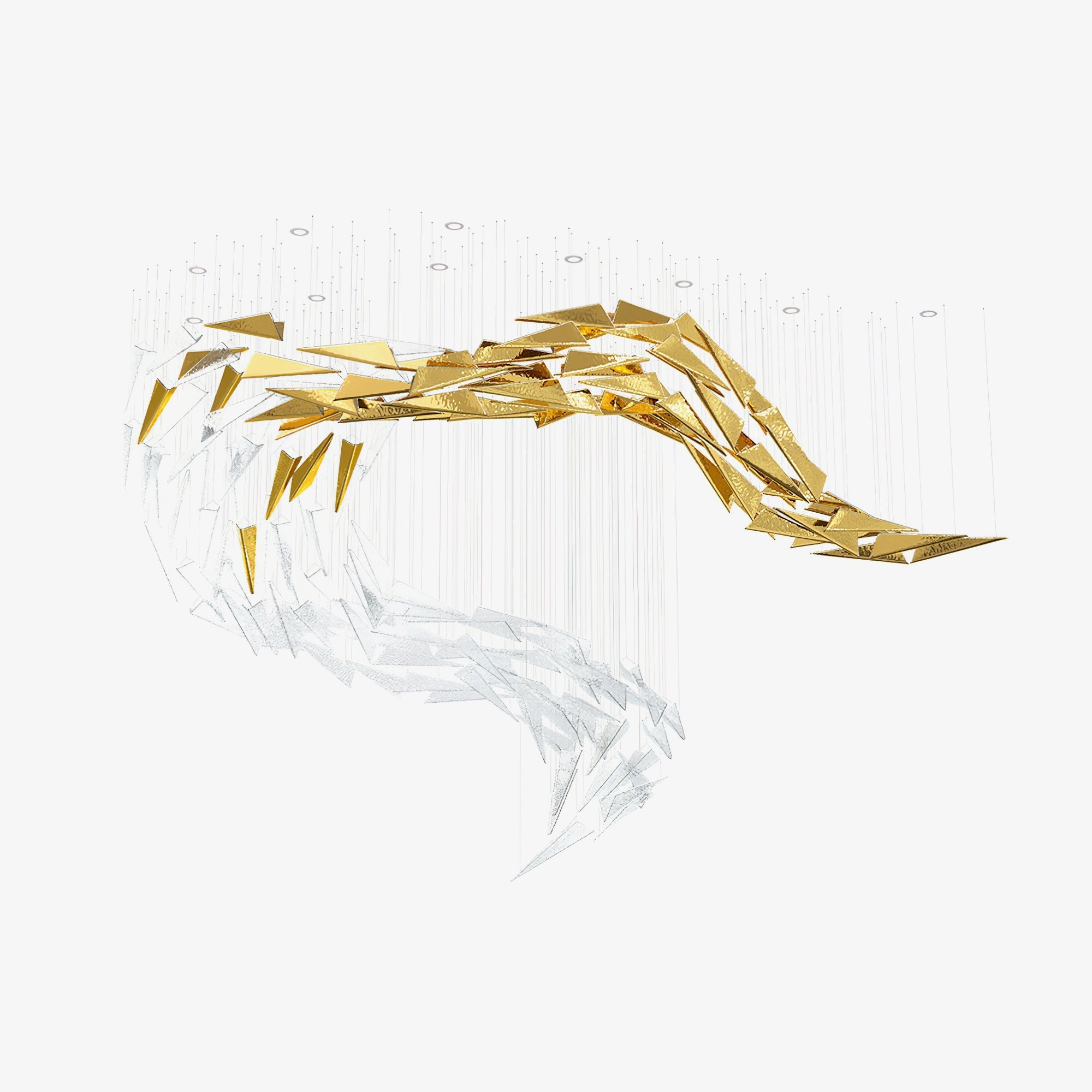 Nyvinia Glass Feather-Shape Chandelier-Neutral Decor