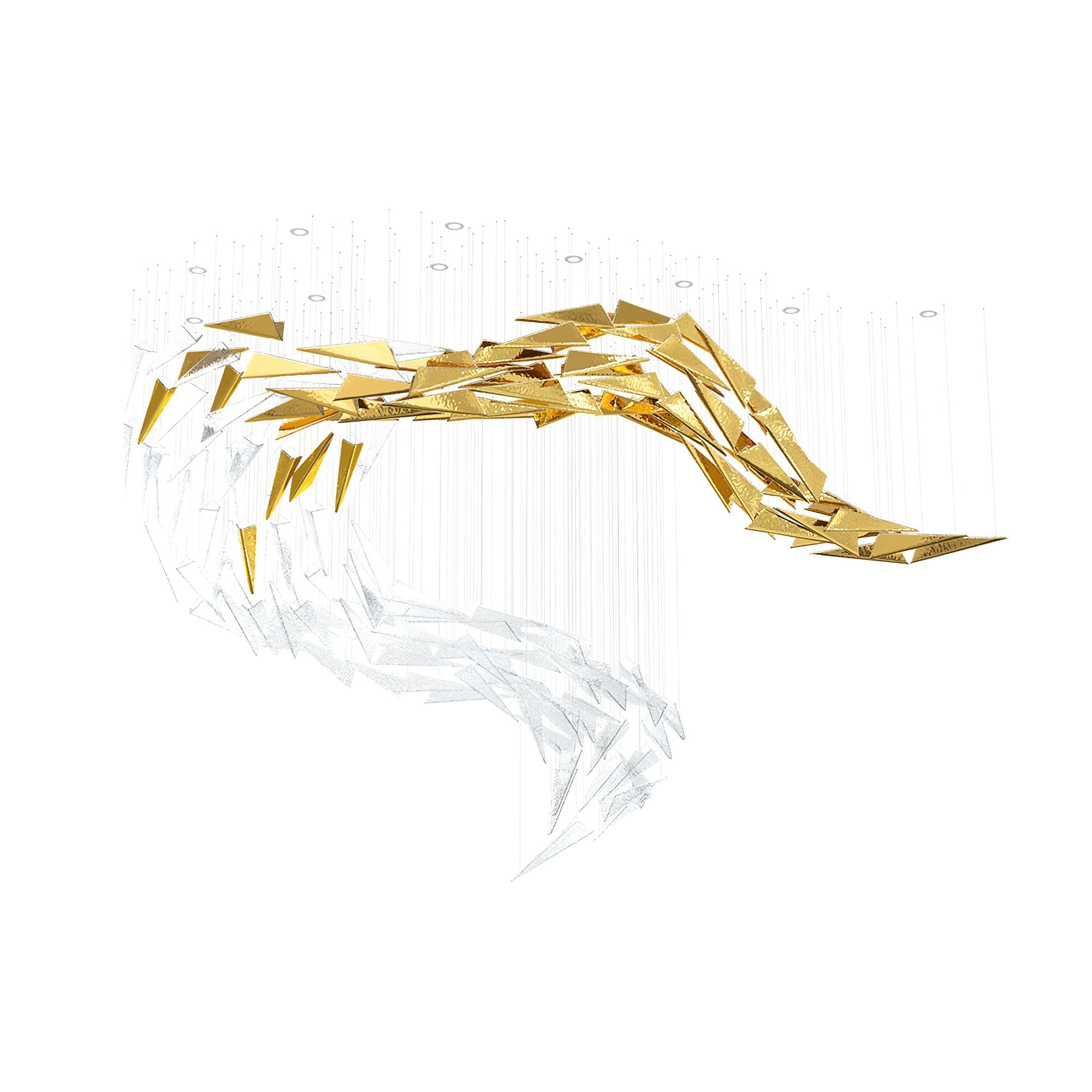 Nyvinia Glass Feather-Shape Chandelier-Neutral Decor
