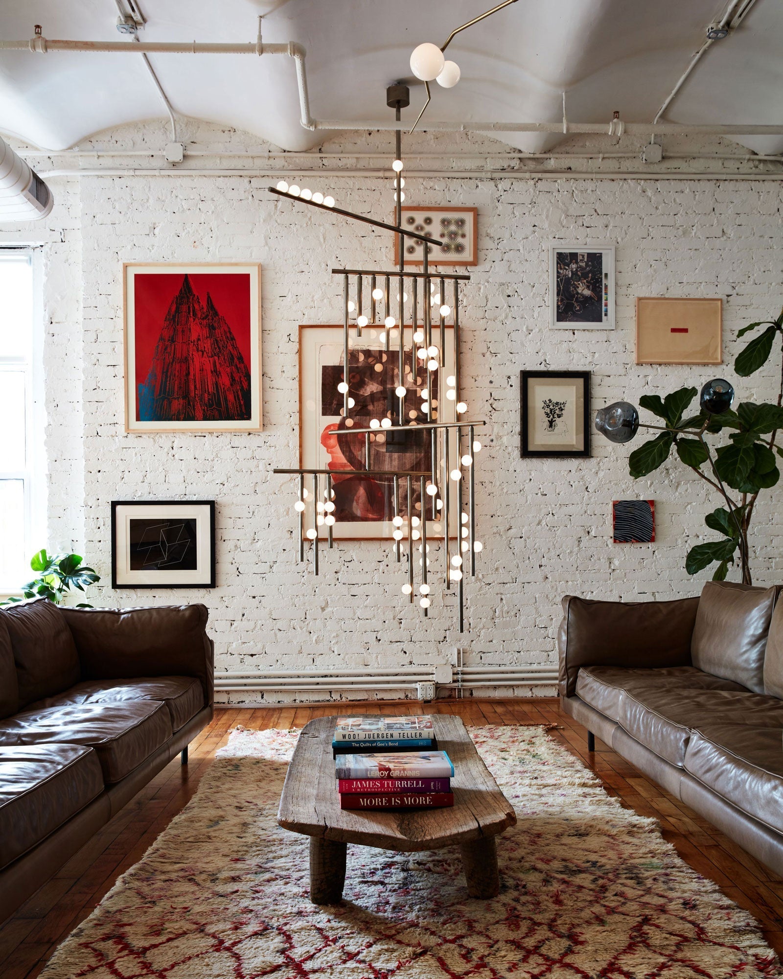 Bara Geometric Brass Linear Pendant Light Chandelier-Neutral Decor