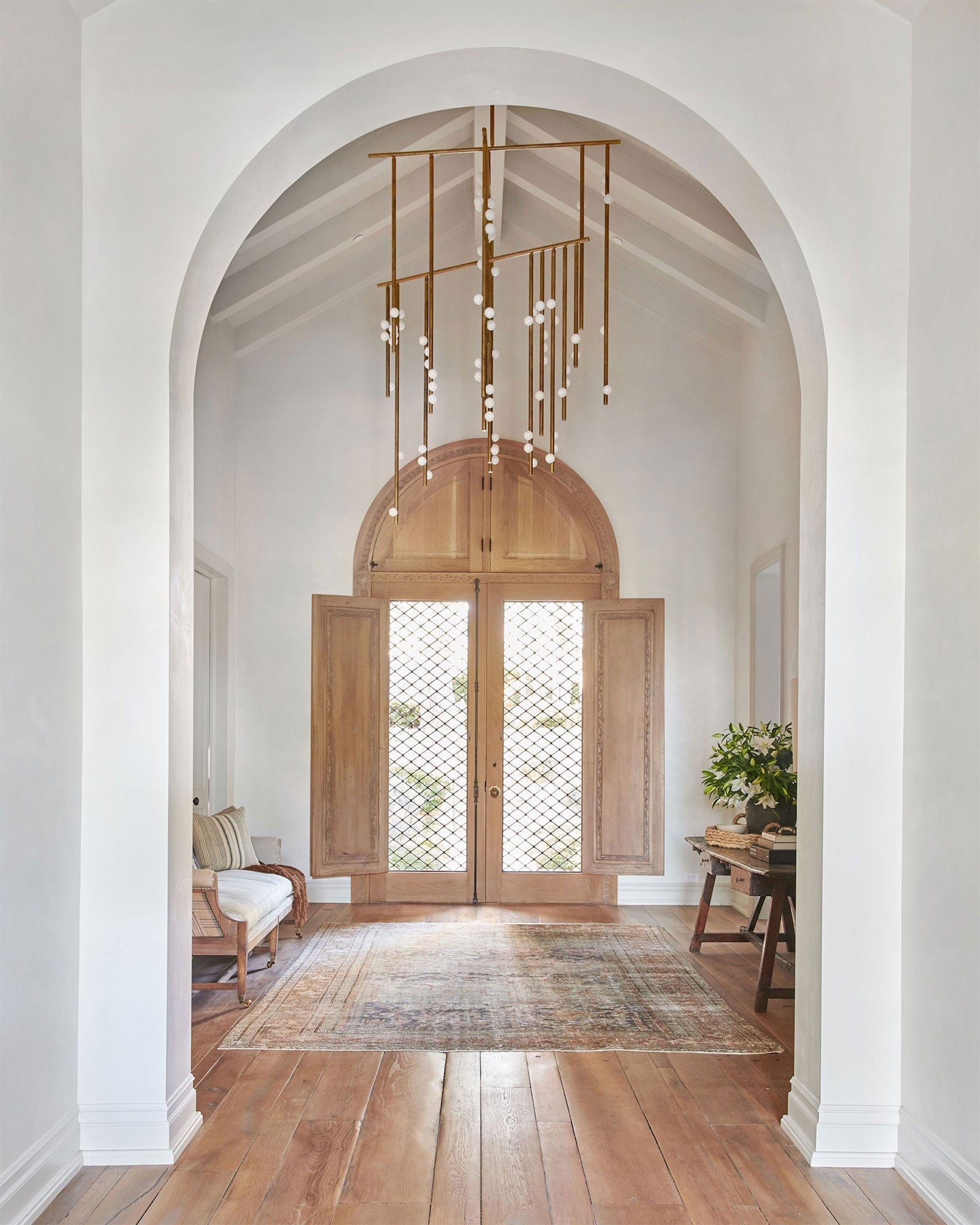Bara Geometric Brass Linear Pendant Light Chandelier-Neutral Decor