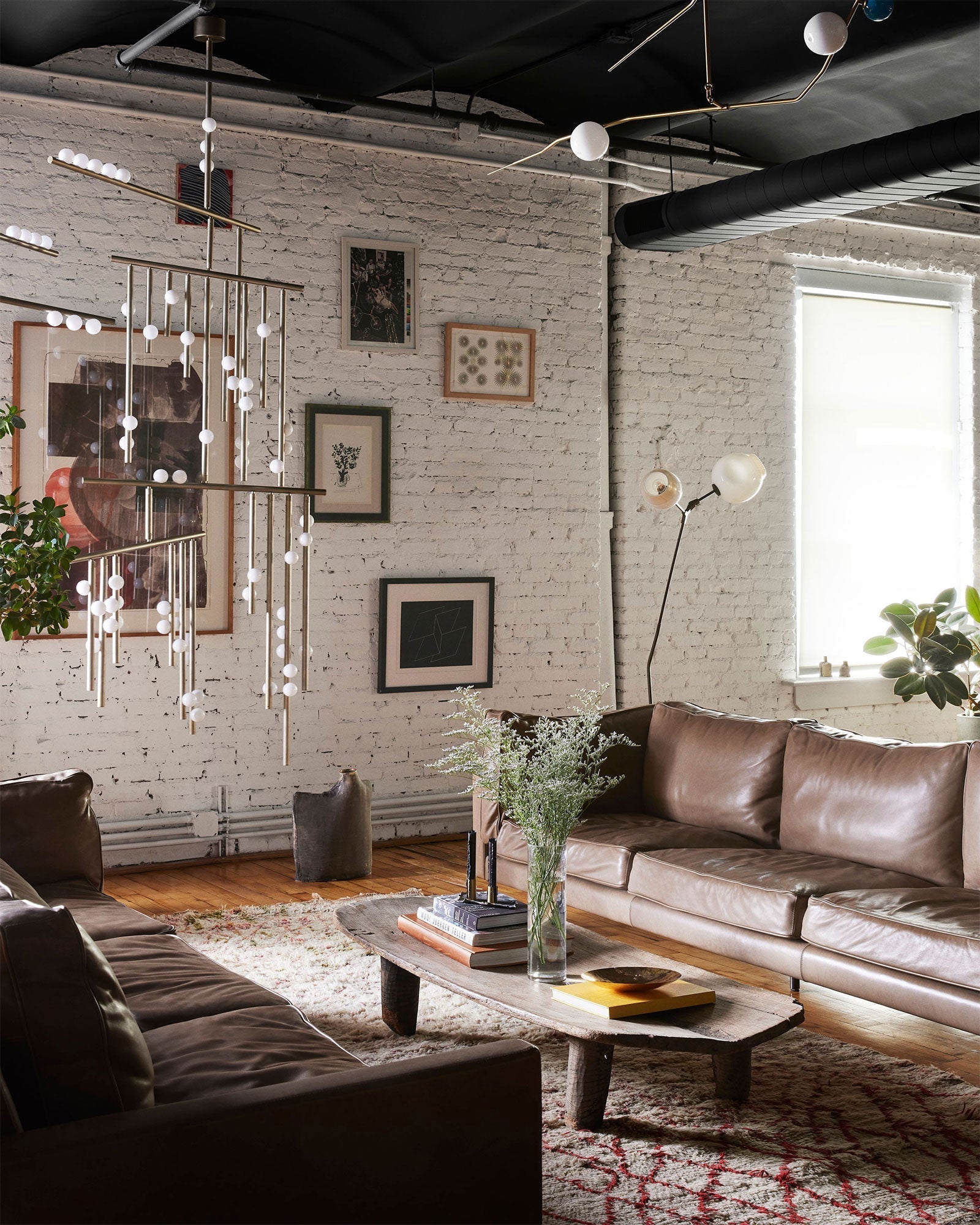 Bara Geometric Brass Linear Pendant Light Chandelier-Neutral Decor