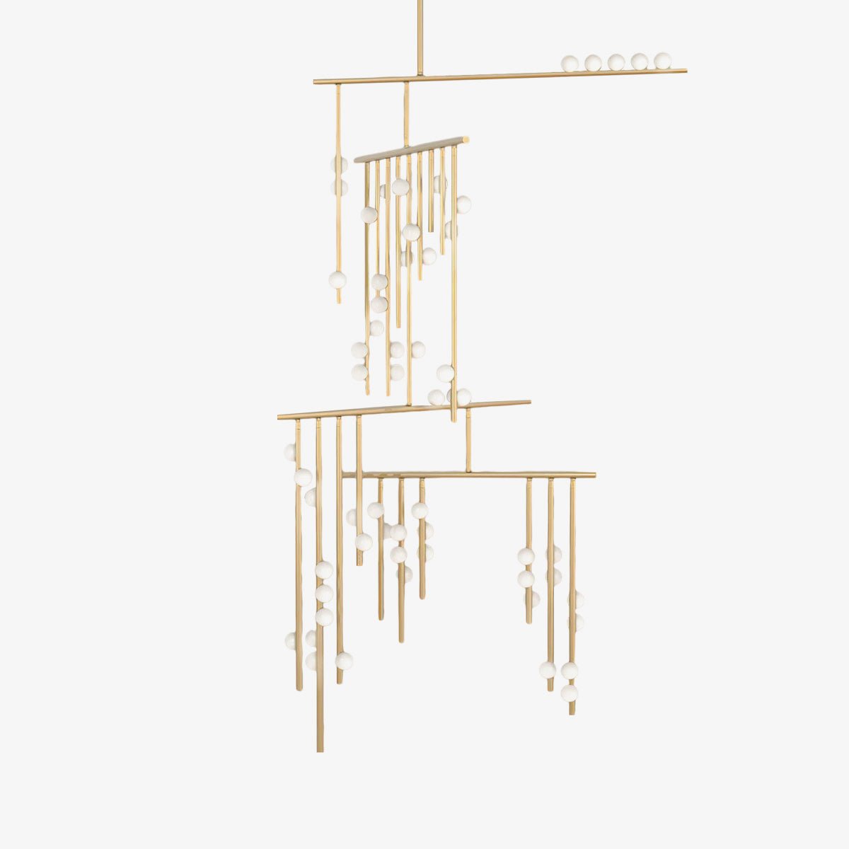 Bara Geometric Brass Linear Pendant Light Chandelier-Neutral Decor