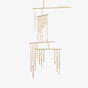 Bara Geometric Brass Linear Pendant Light Chandelier-Neutral Decor