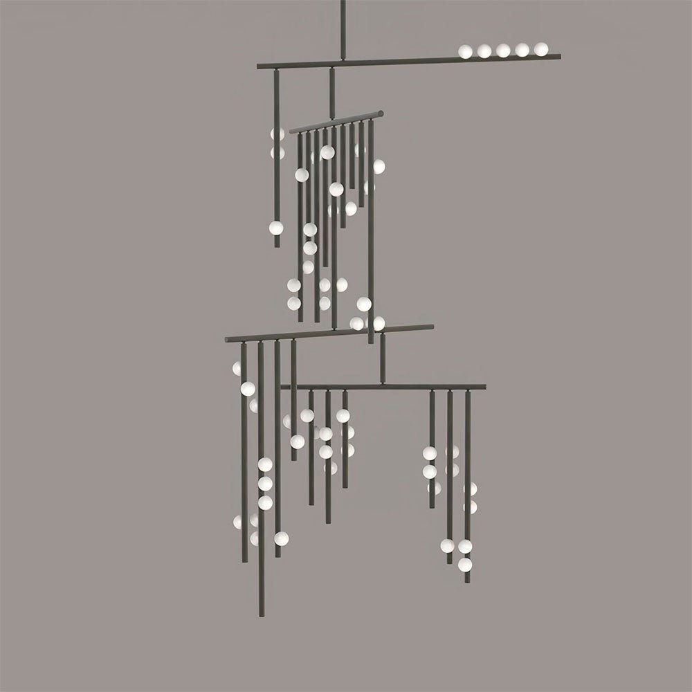 Bara Geometric Brass Linear Pendant Light Chandelier-Neutral Decor