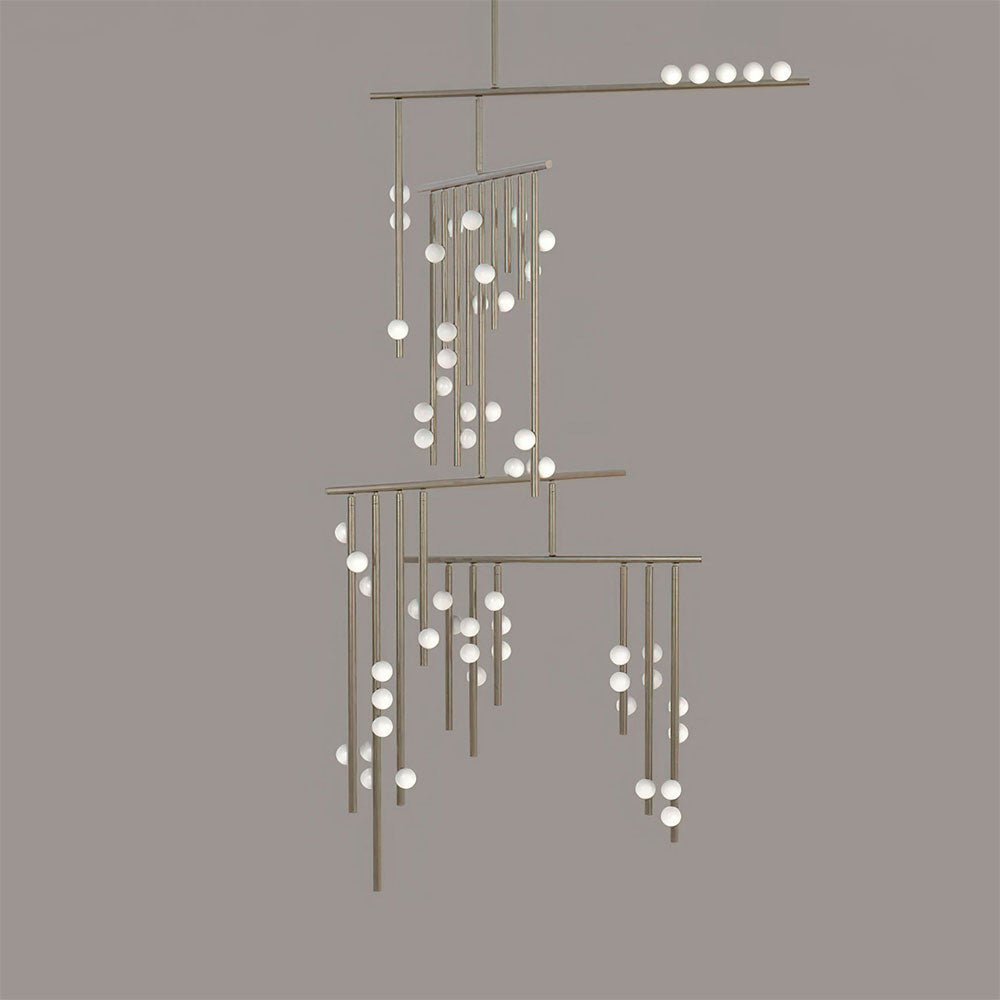 Bara Geometric Brass Linear Pendant Light Chandelier-Neutral Decor