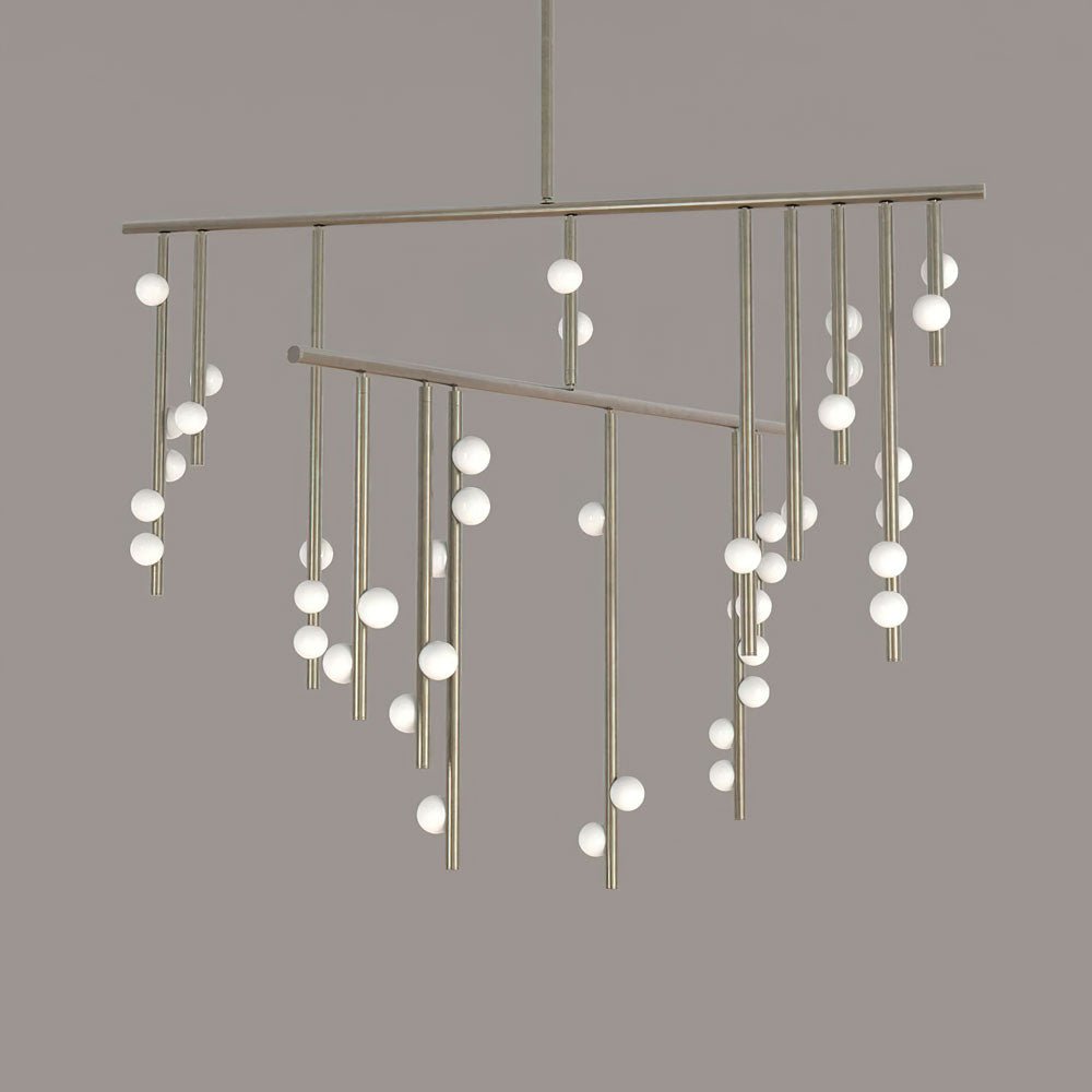 Bara Geometric Brass Linear Pendant Light Chandelier-Neutral Decor
