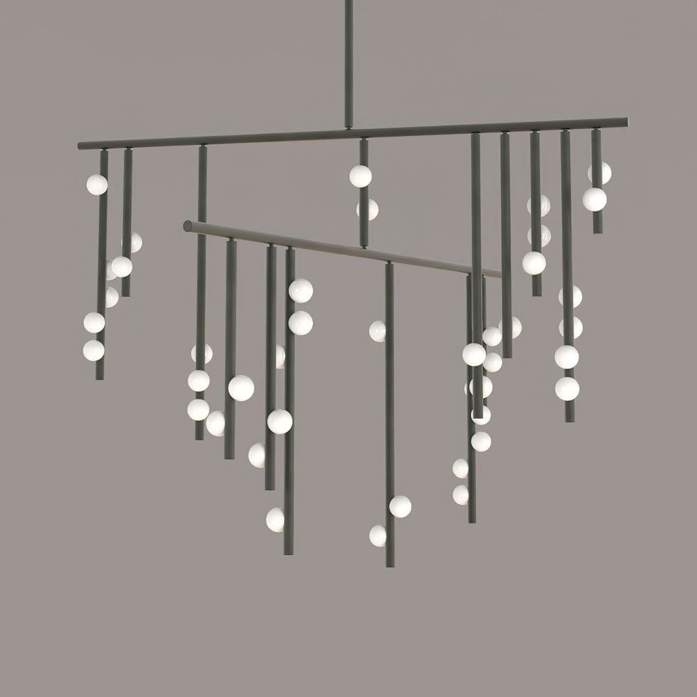 Bara Geometric Brass Linear Pendant Light Chandelier-Neutral Decor