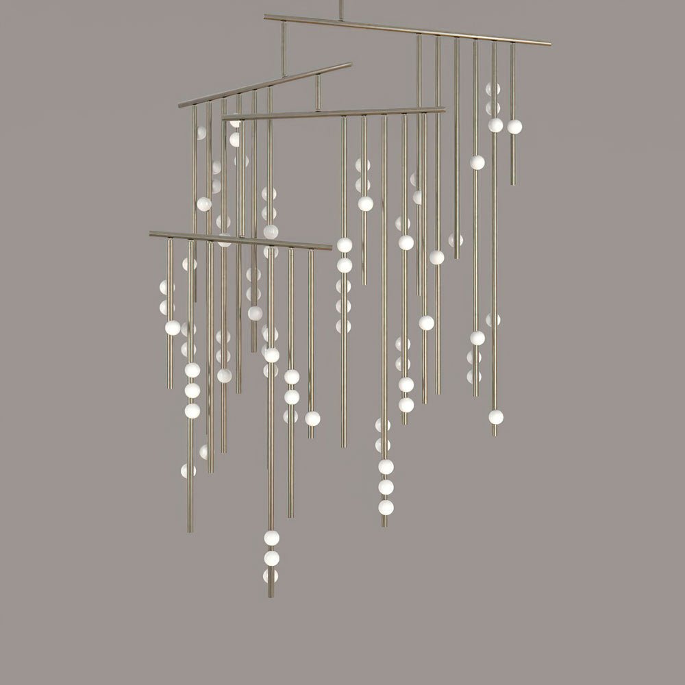 Bara Geometric Brass Linear Pendant Light Chandelier-Neutral Decor