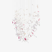 Zathaara Glass Feather Shape Chandelier-Neutral Decor