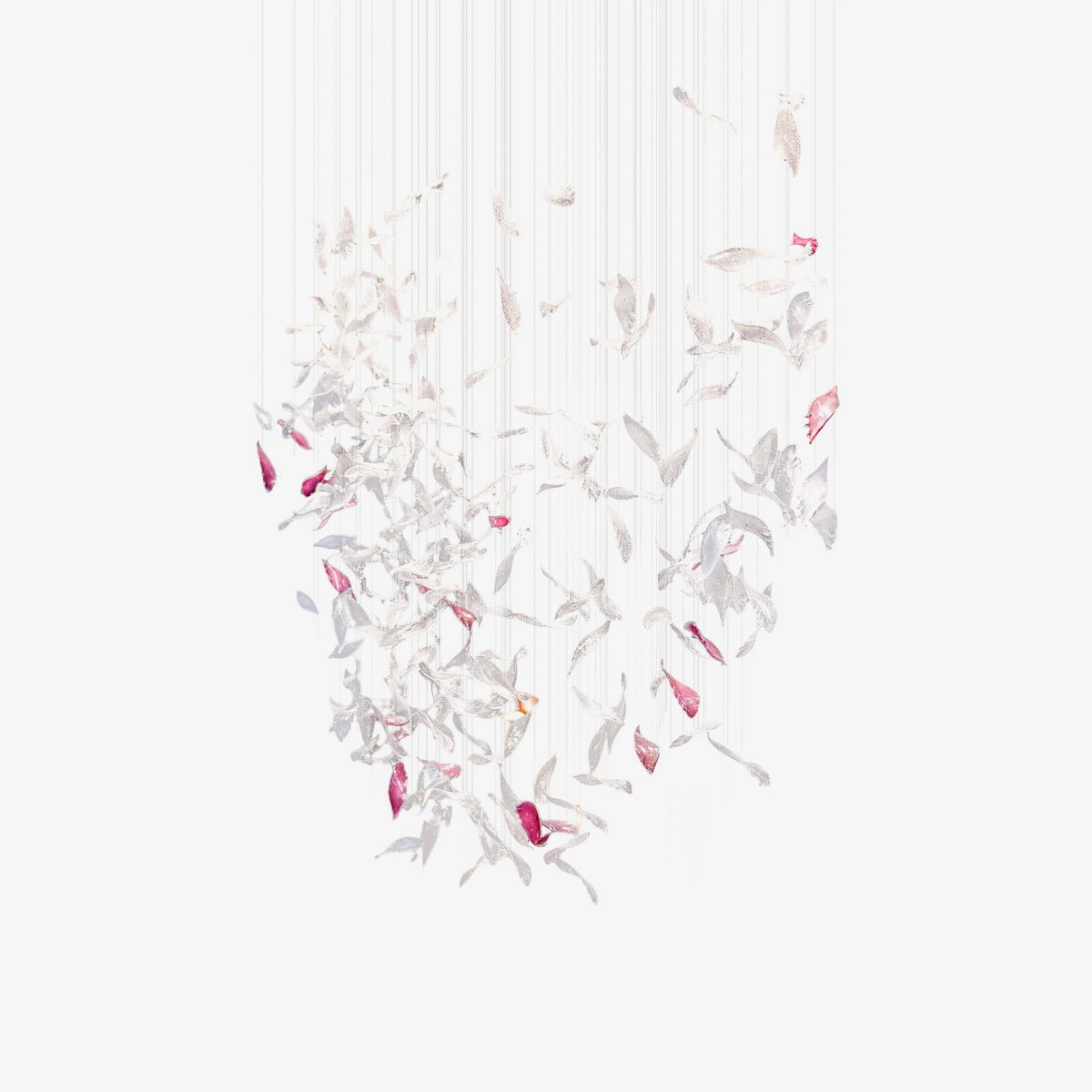 Zathaara Glass Feather Shape Chandelier-Neutral Decor