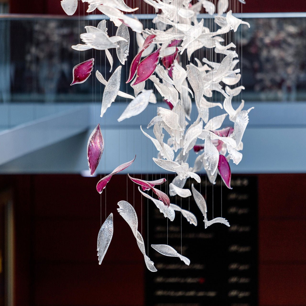 Zathaara Glass Feather Shape Chandelier-Neutral Decor