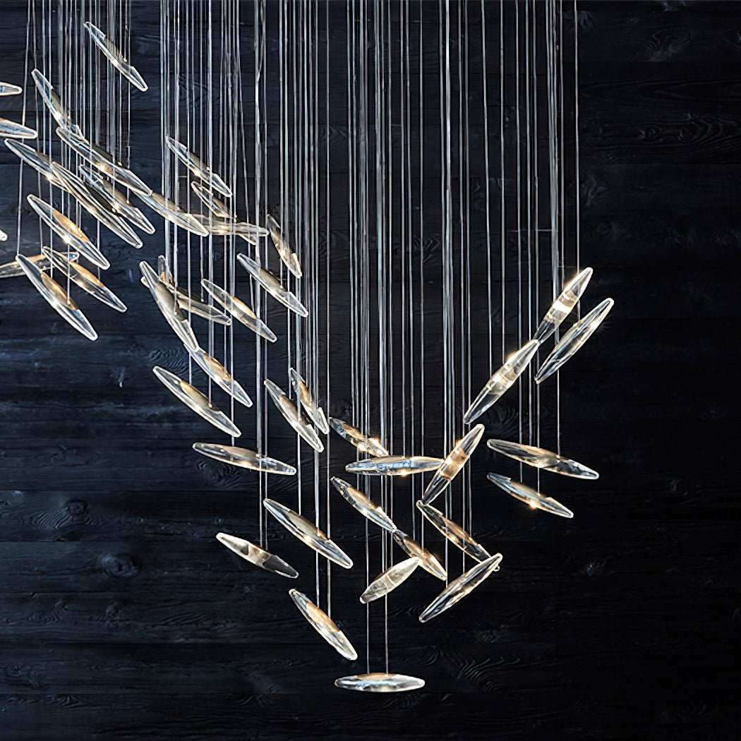 Hylor Luxury Moonlight Whispers Glass Chandelier-Neutral Decor