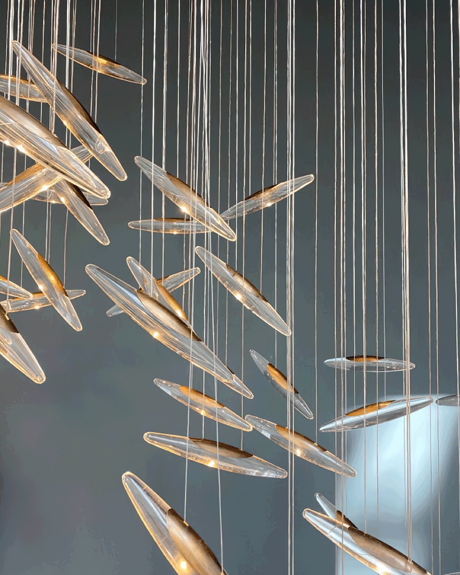 Hylor Luxury Moonlight Whispers Glass Chandelier-Neutral Decor
