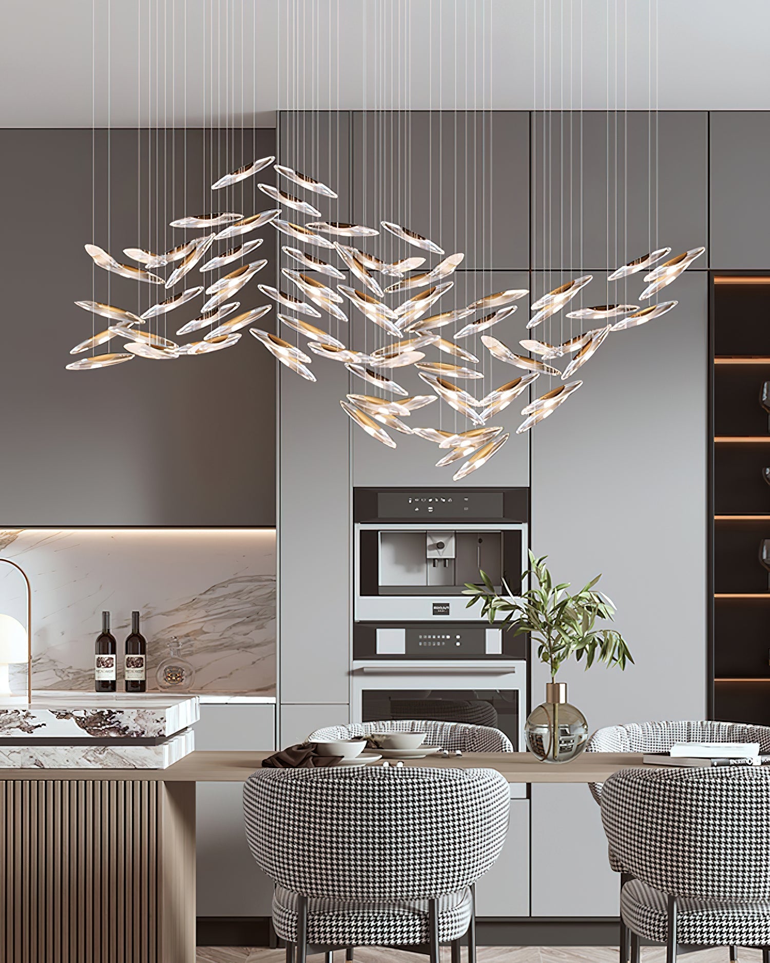 Hylor Luxury Moonlight Whispers Glass Chandelier-Neutral Decor