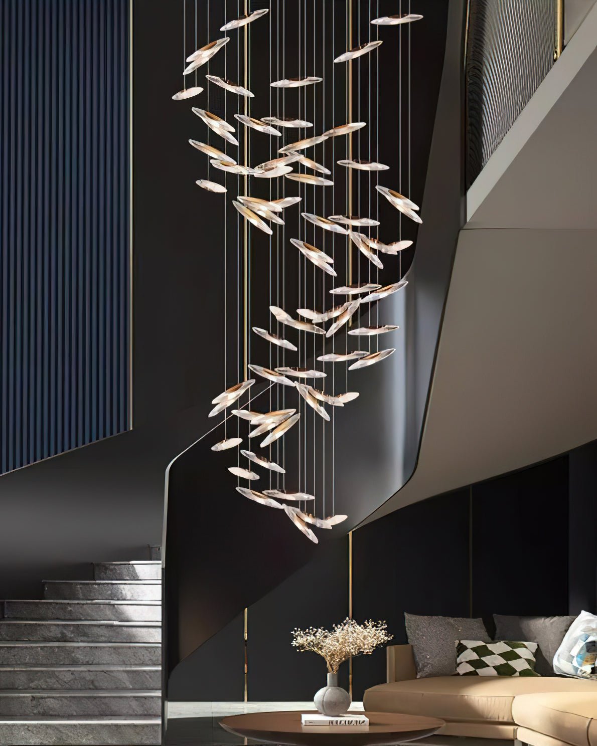 Hylor Luxury Moonlight Whispers Glass Chandelier-Neutral Decor