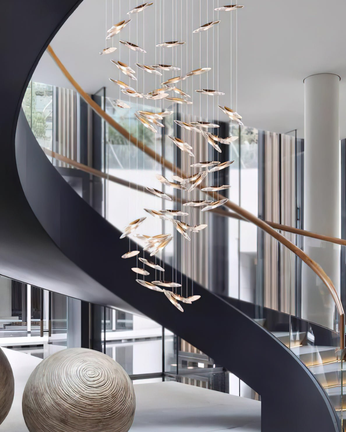 Hylor Luxury Moonlight Whispers Glass Chandelier-Neutral Decor