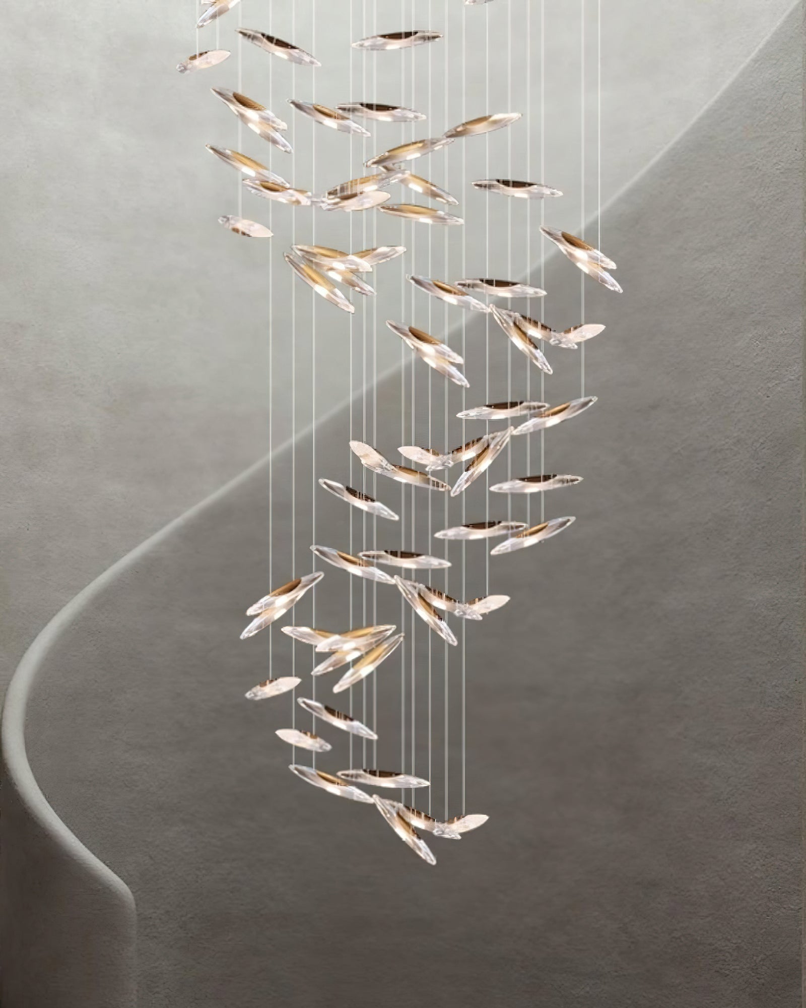 Hylor Luxury Moonlight Whispers Glass Chandelier-Neutral Decor