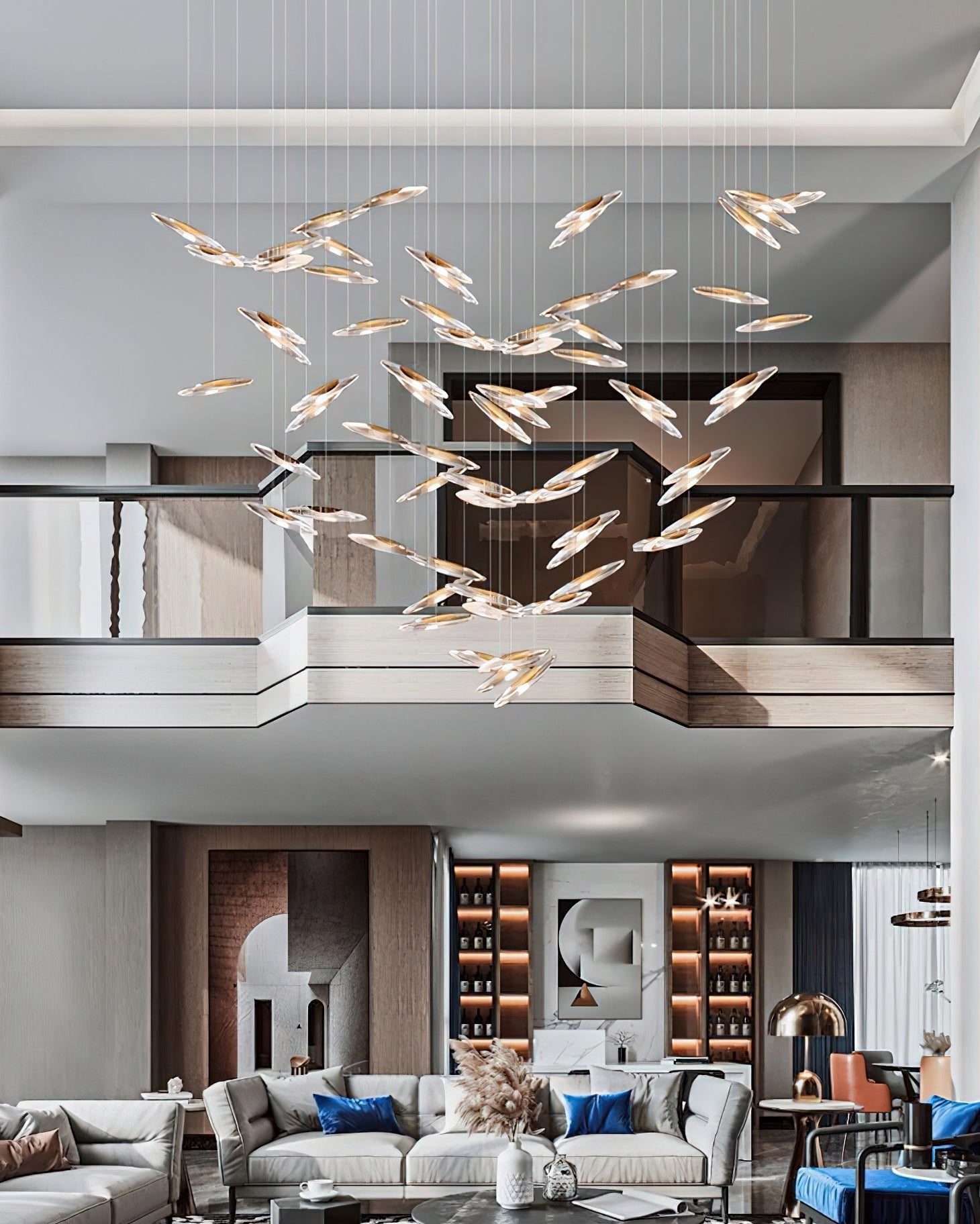 Hylor Luxury Moonlight Whispers Glass Chandelier-Neutral Decor