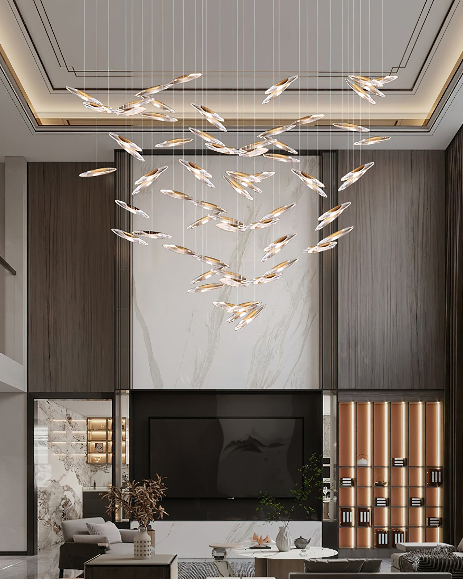 Hylor Luxury Moonlight Whispers Glass Chandelier-Neutral Decor