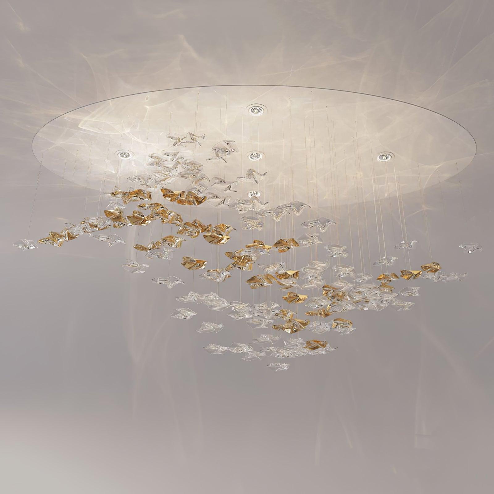 Nephele Crystal Leaf Chandelier-Neutral Decor
