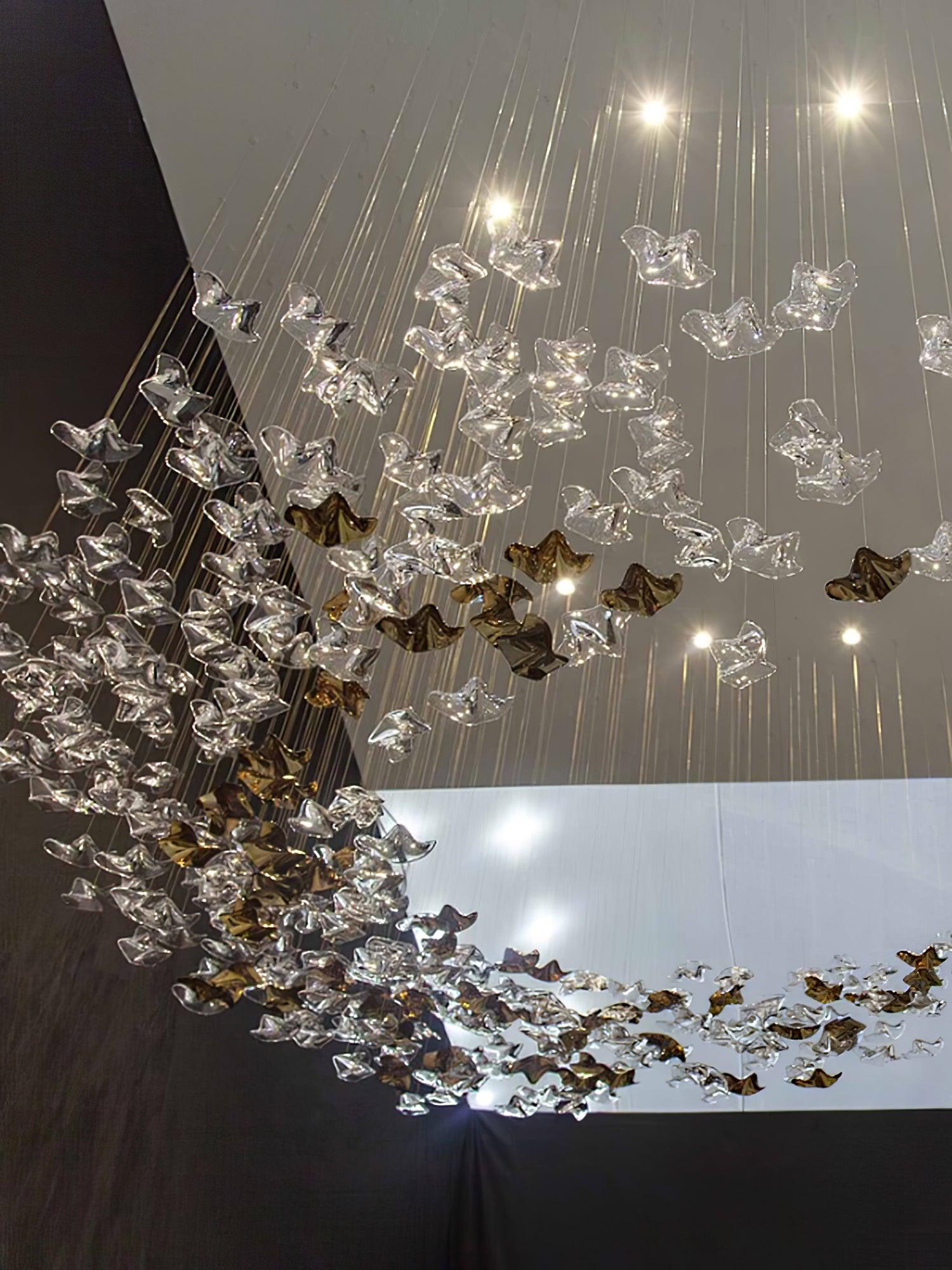 Nephele Crystal Leaf Chandelier-Neutral Decor
