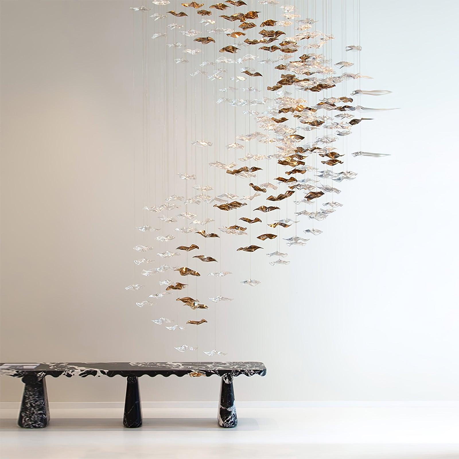 Nephele Crystal Leaf Chandelier-Neutral Decor