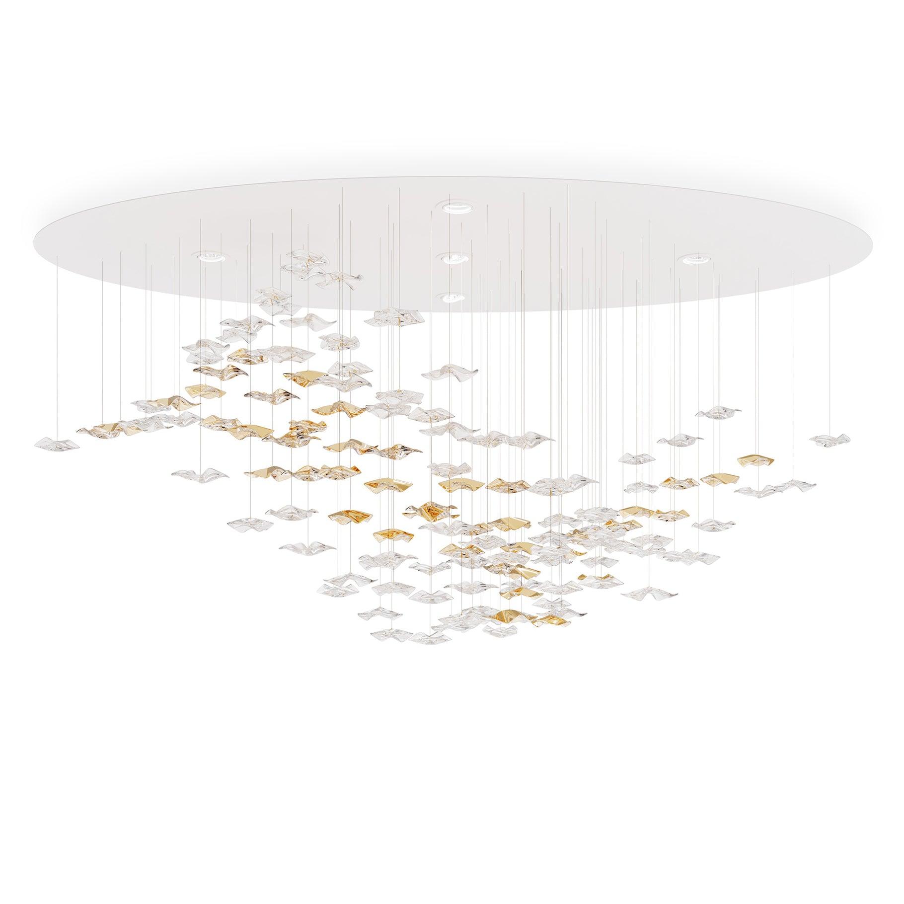 Nephele Crystal Leaf Chandelier-Neutral Decor
