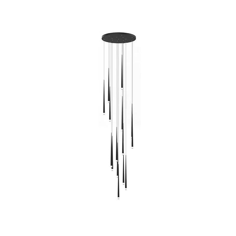 Reveno Chandelier Slender Black Minimalist-Neutral Decor