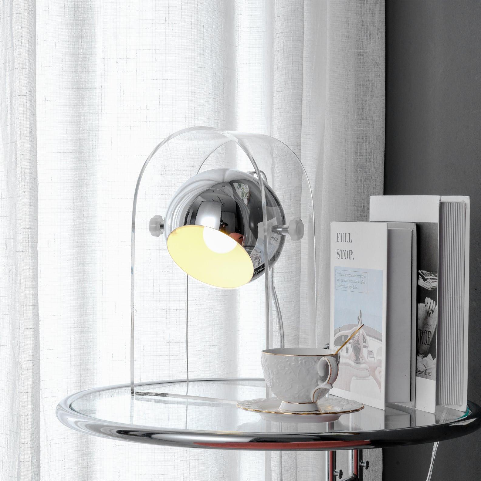 Tynza Steel Futuristic Table Lamp-Neutral Decor