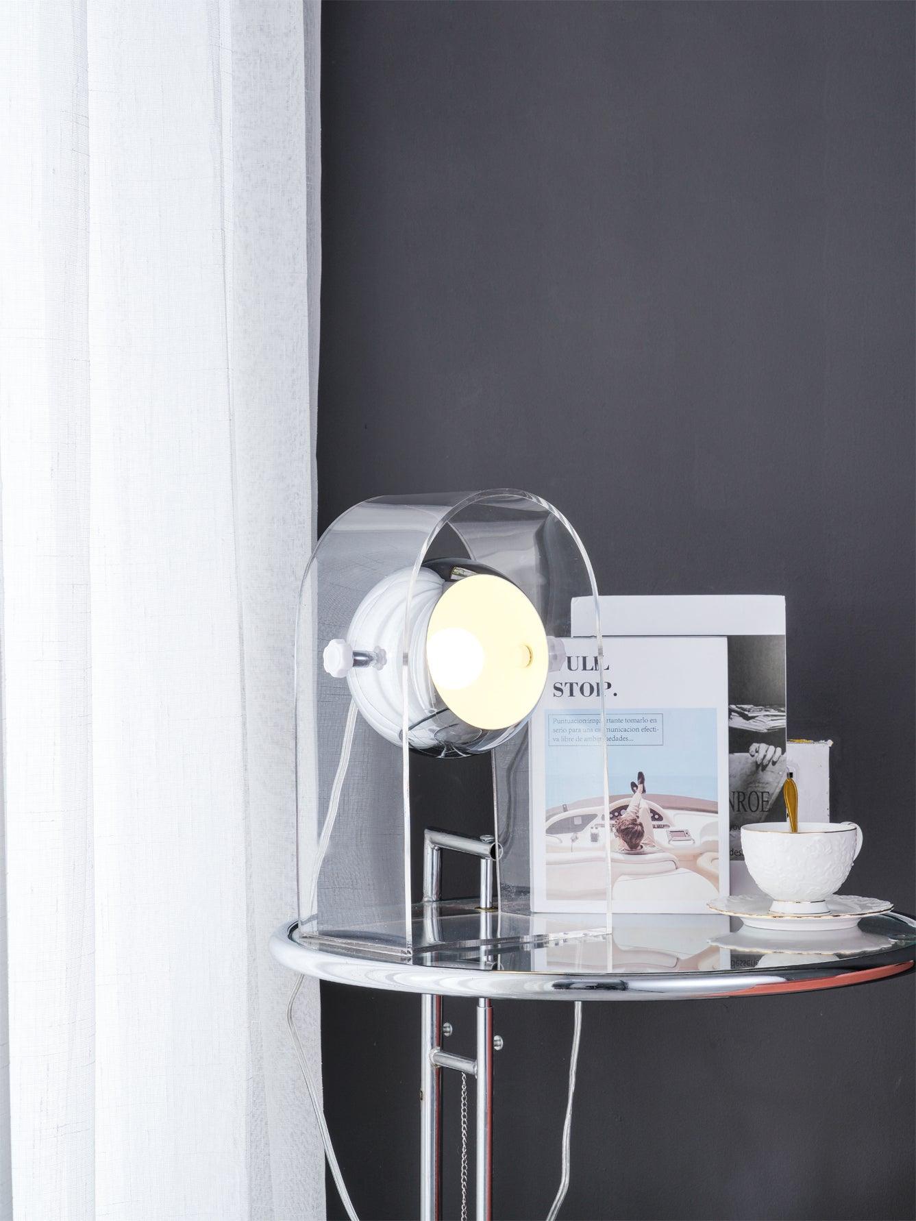 Tynza Steel Futuristic Table Lamp-Neutral Decor