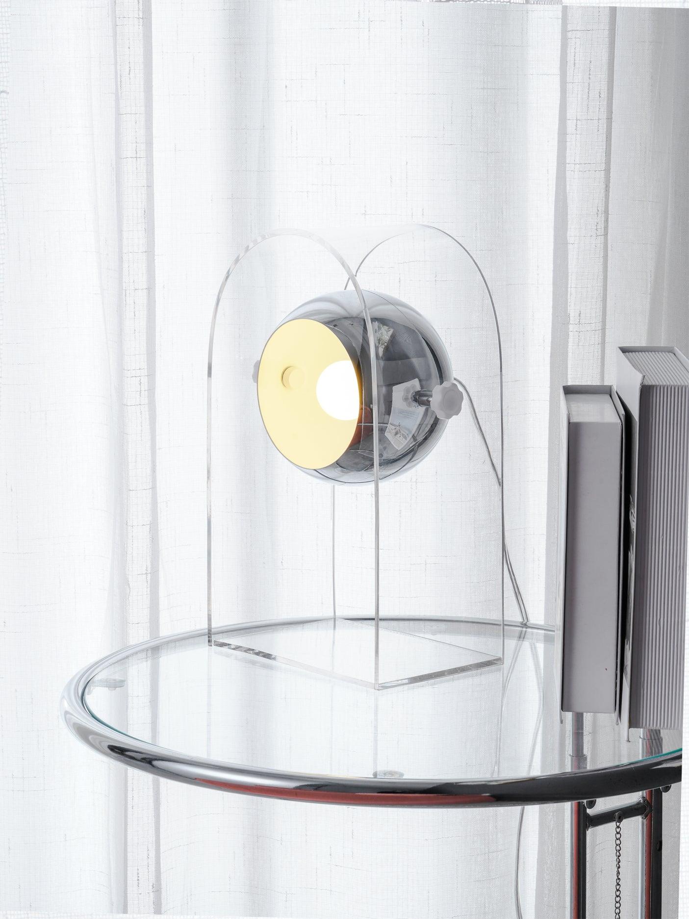 Tynza Steel Futuristic Table Lamp-Neutral Decor