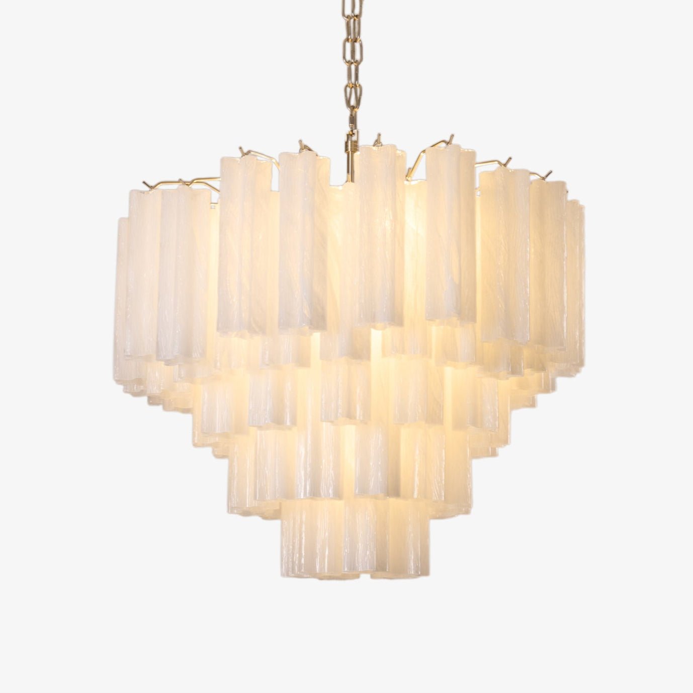 Aurora Chandelier Frosted Murano Glass Tiered Cascade-Neutral Decor