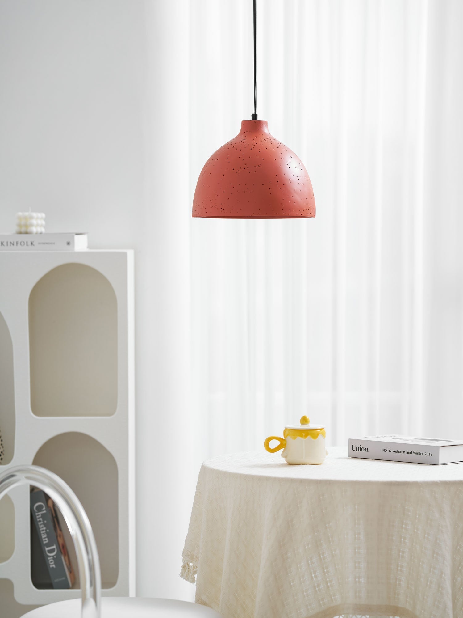 Resin Bowl Pendant Lamp-Neutral Decor