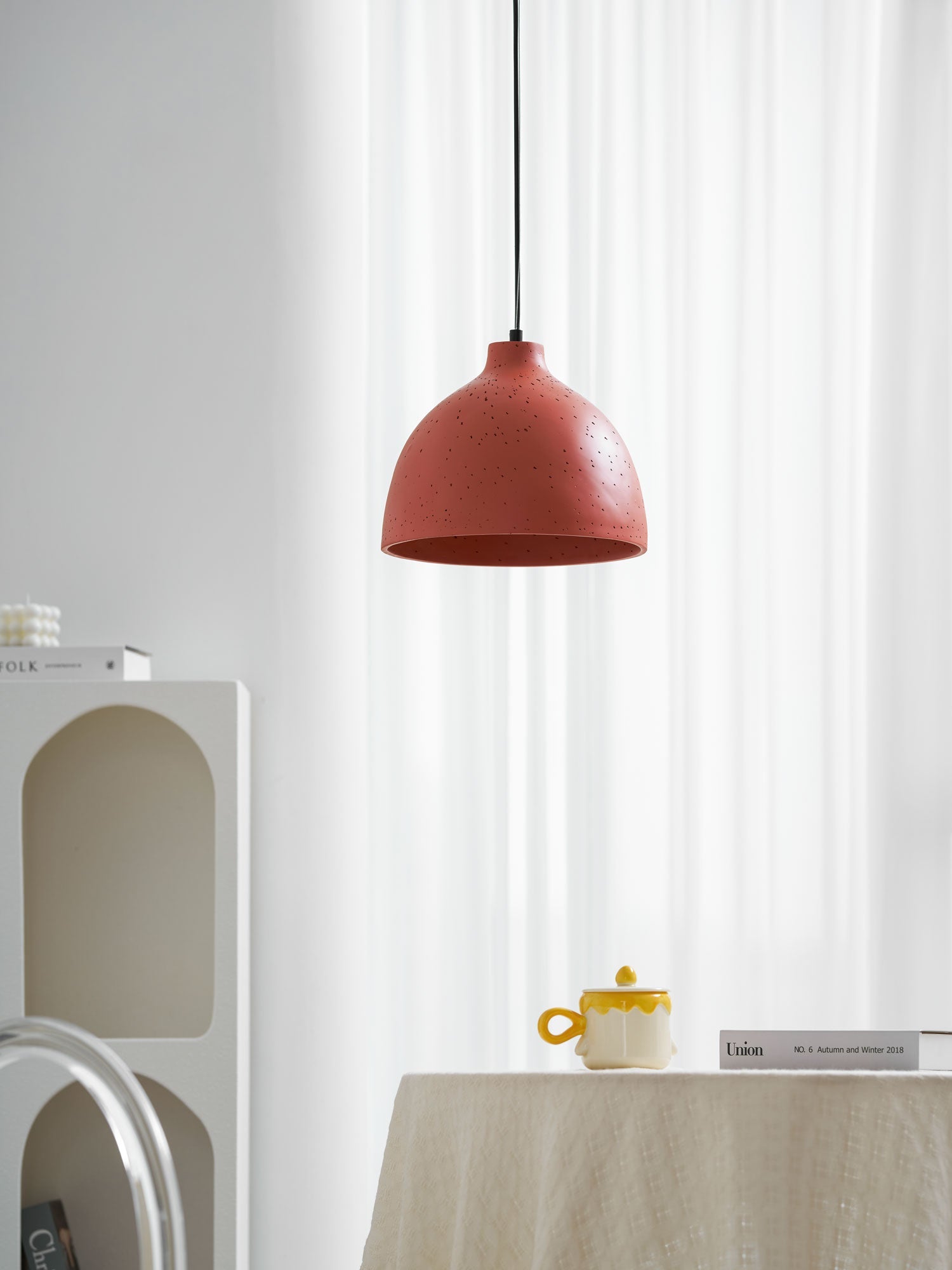 Resin Bowl Pendant Lamp-Neutral Decor
