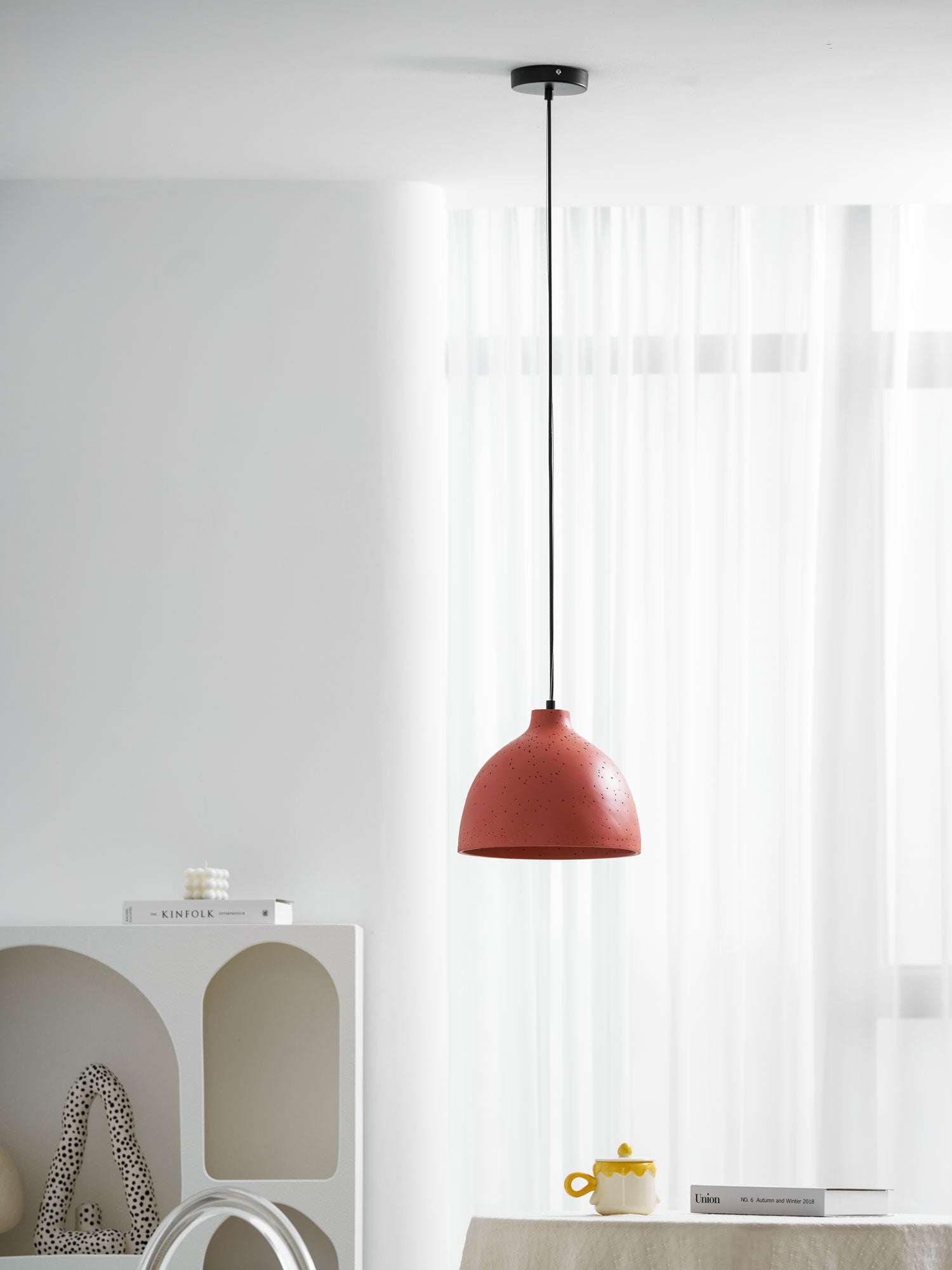Resin Bowl Pendant Lamp-Neutral Decor